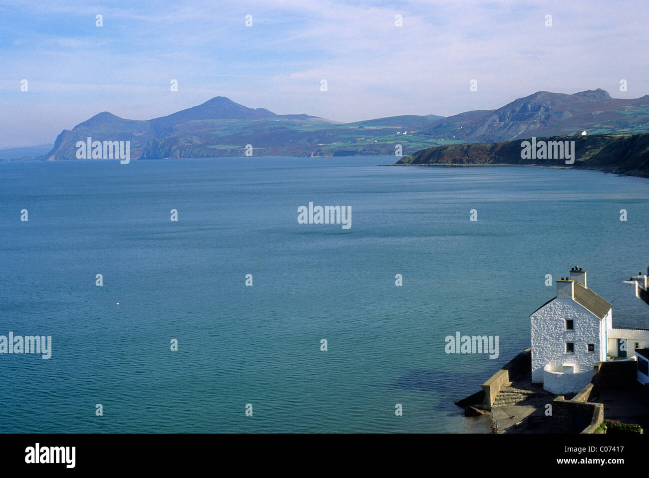 La péninsule de Lleyn, Morfa, Nefyn Galles Welsh coast paysages côtiers de la mer montagne montagnes Bord côtes de Grande-Bretagne Royaume-uni British NW Banque D'Images