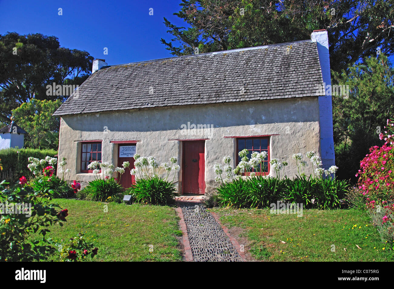 Cottage historique Riverland s/n, State Highway 1, Blenheim, région de Marlborough, île du Sud, Nouvelle-Zélande Banque D'Images