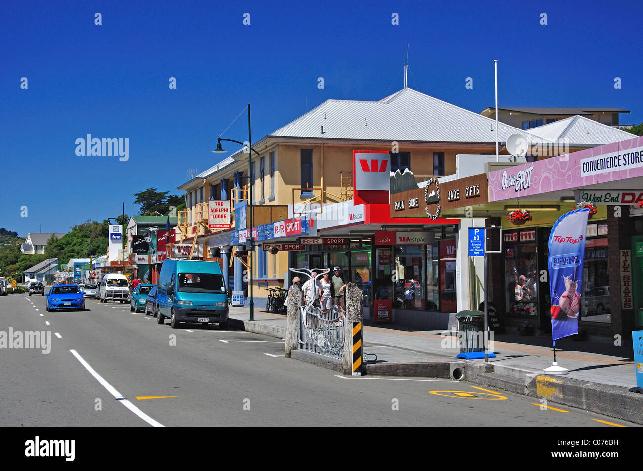 Centre Ville, West End, Kaikoura, Canterbury, île du Sud, Nouvelle-Zélande Banque D'Images
