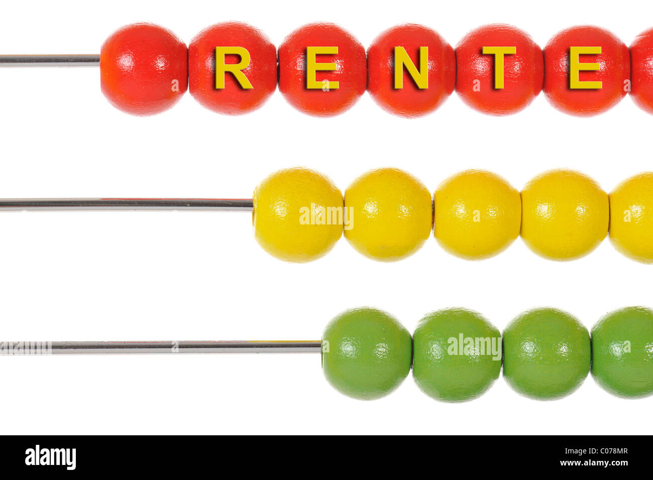 Avec le mot d'Abacus, rente de retraite allemande, image symbolique pour le calcul des pensions, des économies sur les charges de retraite Banque D'Images