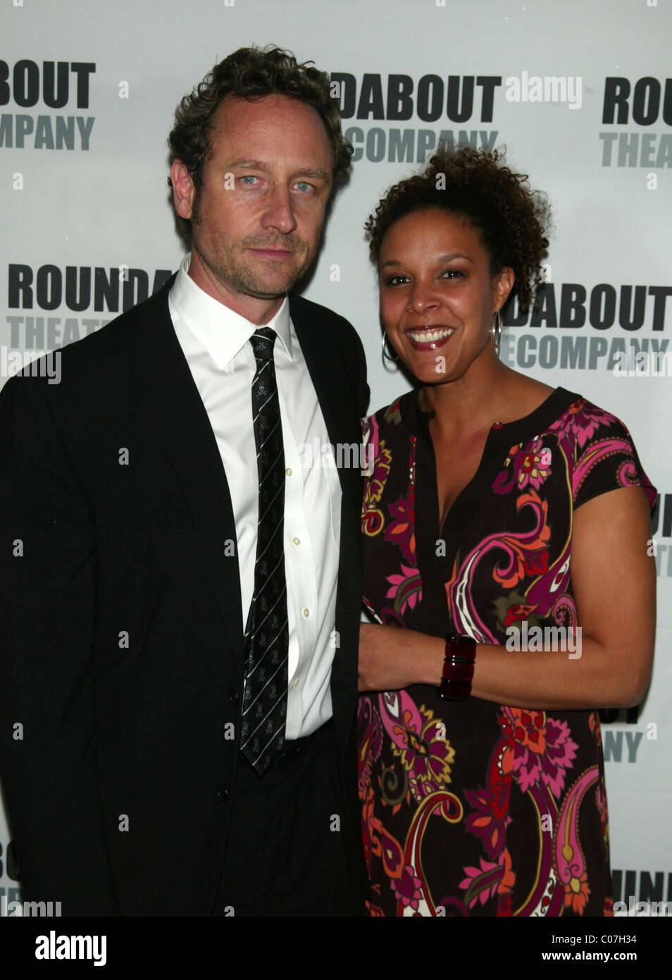 Sam Robards et Linda Powell, Colin Powell, fille de la soirée d'ouverture théâtre Rond-point de la 'production Off-Broadway Banque D'Images