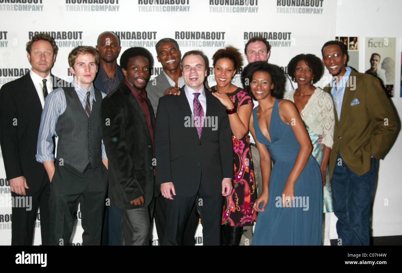 Sam Robards, Michael Stahl-David, Owiso Odera, Chris Chalk, Charles Parnell, dramaturge J.T. Rodgers, Linda Powell, Boris Banque D'Images