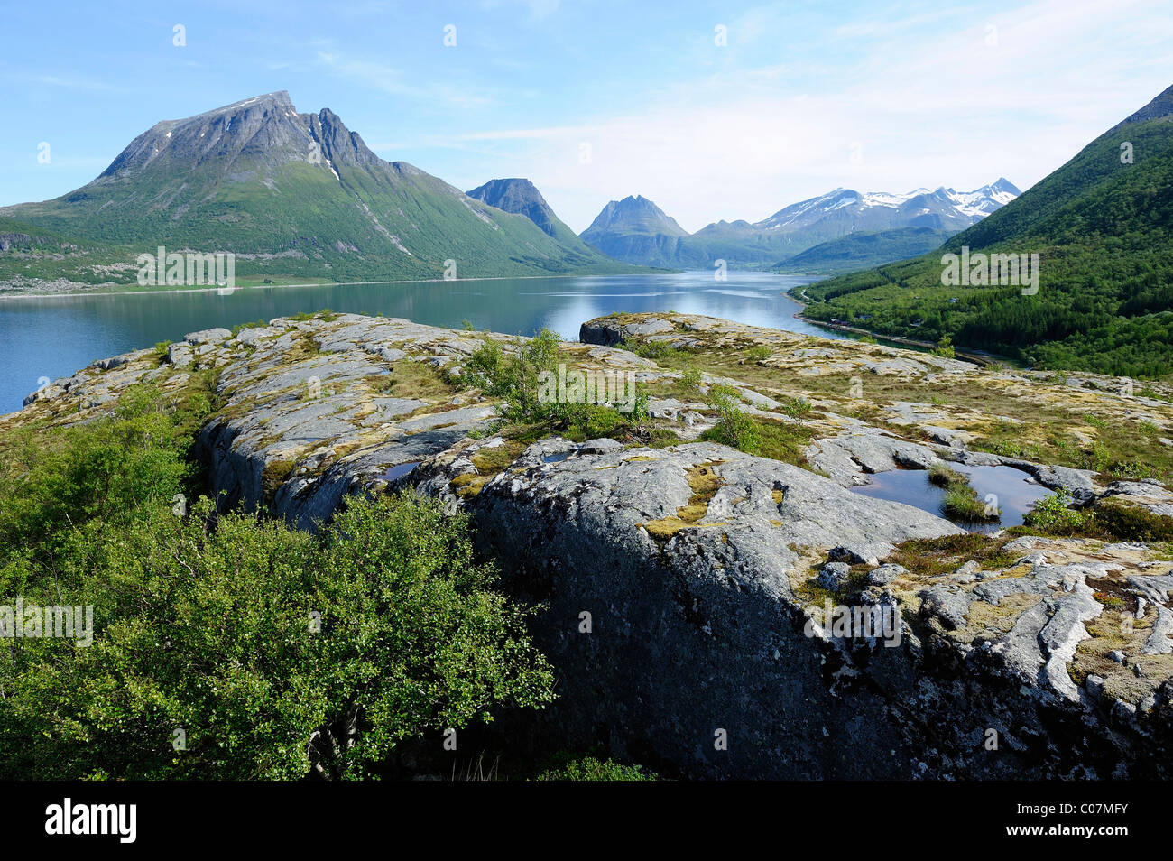 Sur la VC 17 route de la côte, dans le Nord de la Norvège, Norvège, Scandinavie, Europe Banque D'Images