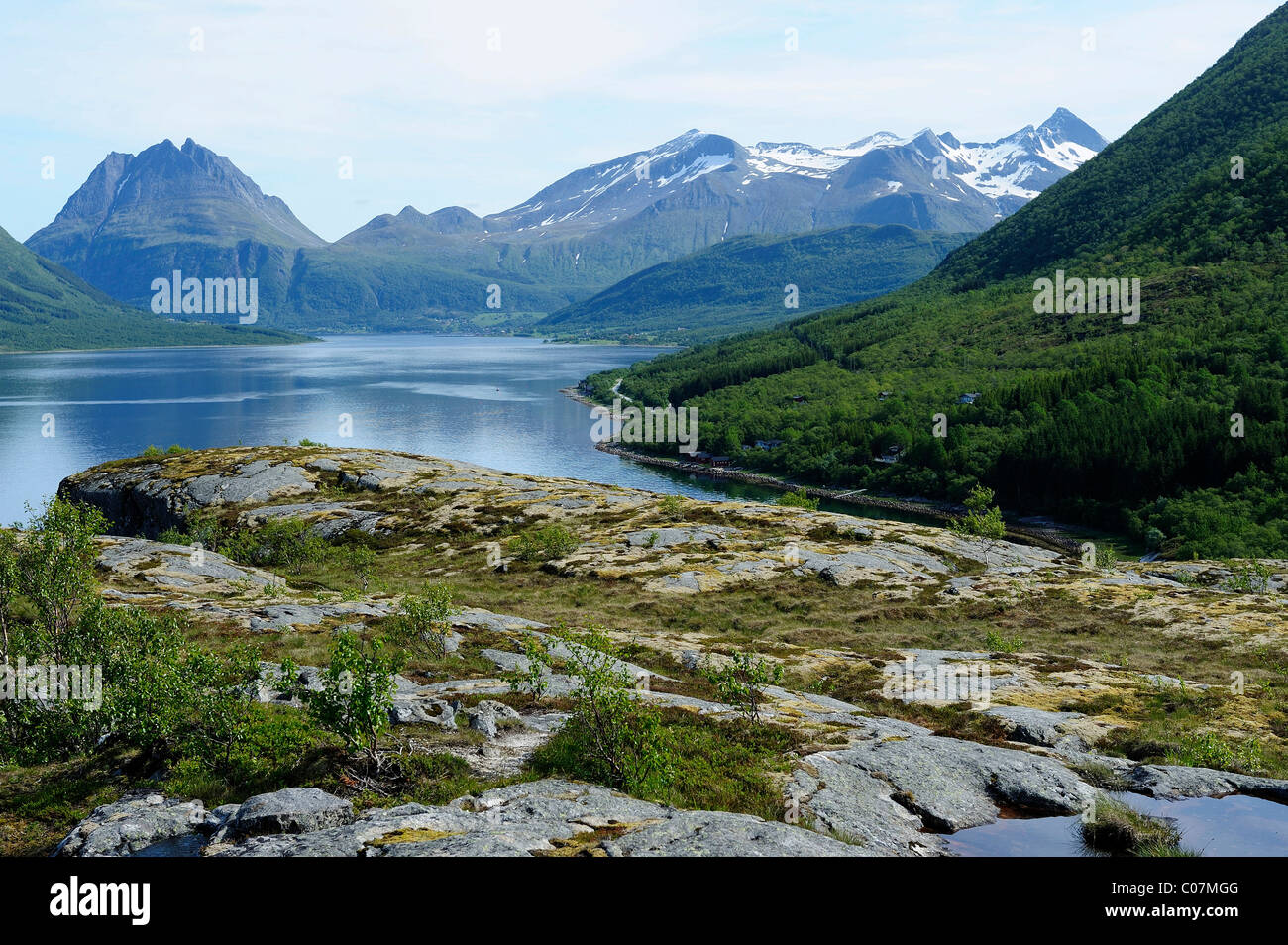 Sur la VC 17 route de la côte, dans le Nord de la Norvège, Norvège, Scandinavie, Europe Banque D'Images