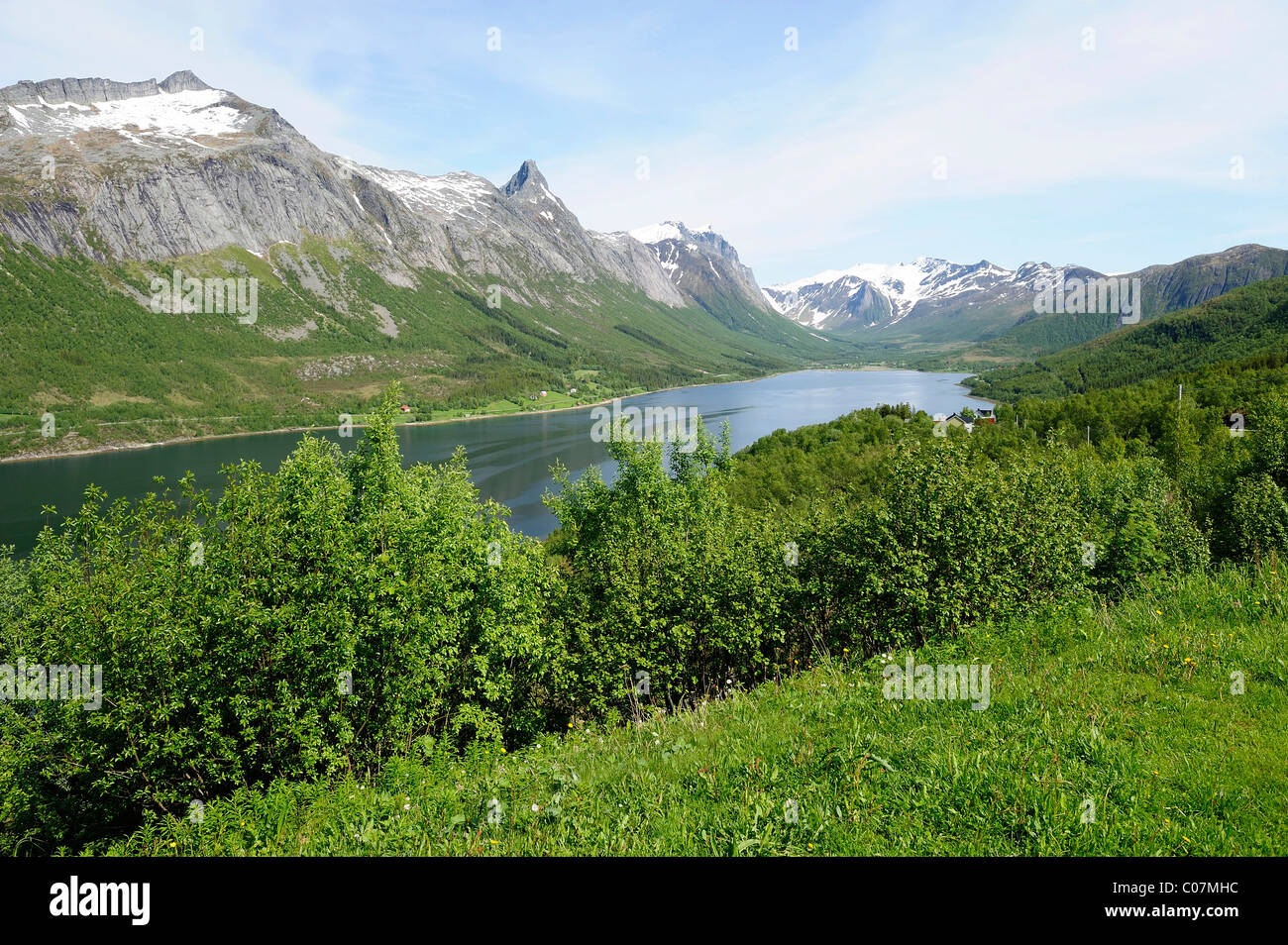 Sur la VC 17 route de la côte, dans le Nord de la Norvège, Norvège, Scandinavie, Europe Banque D'Images