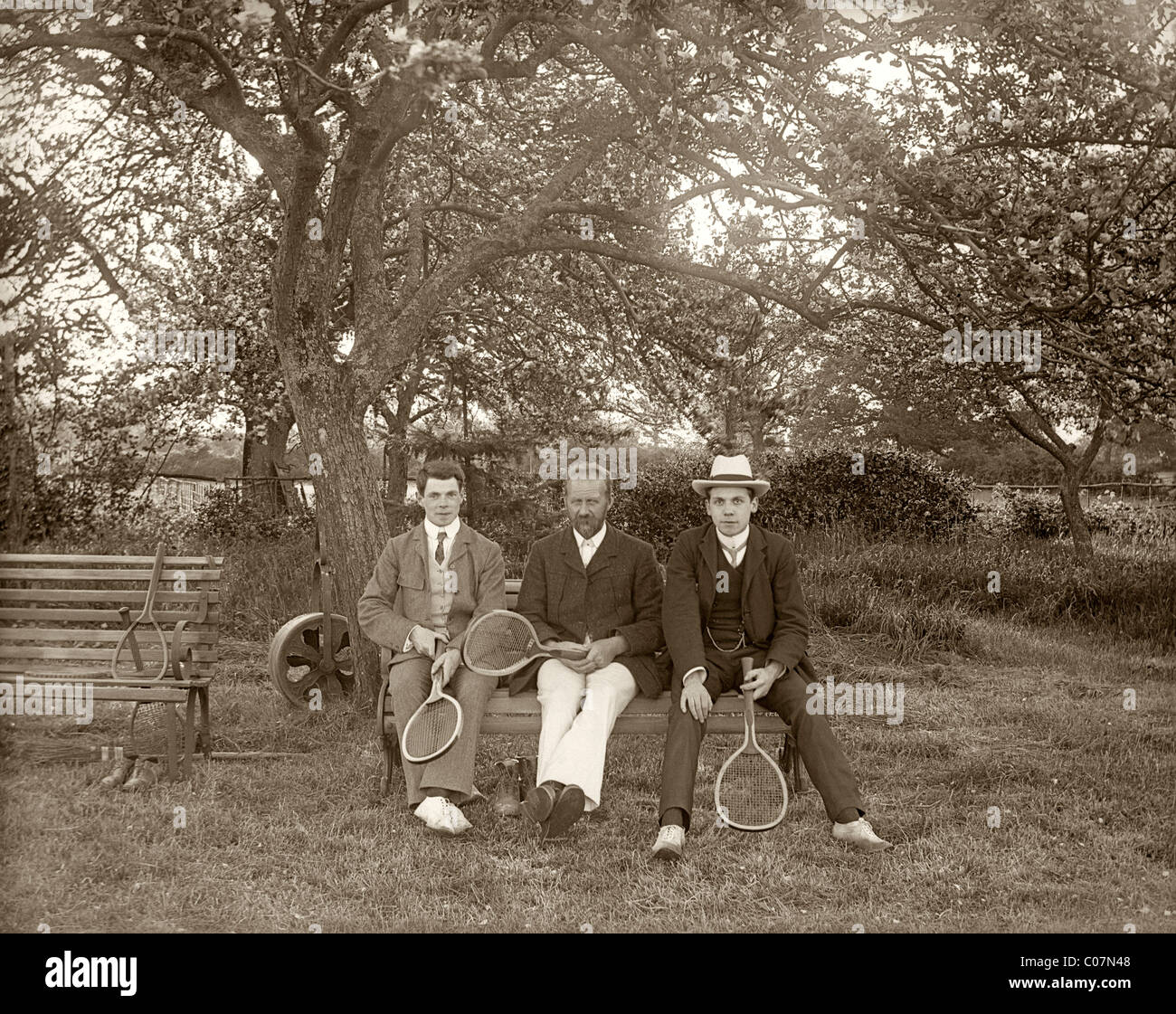 Les joueurs de tennis c. 1910 Banque D'Images