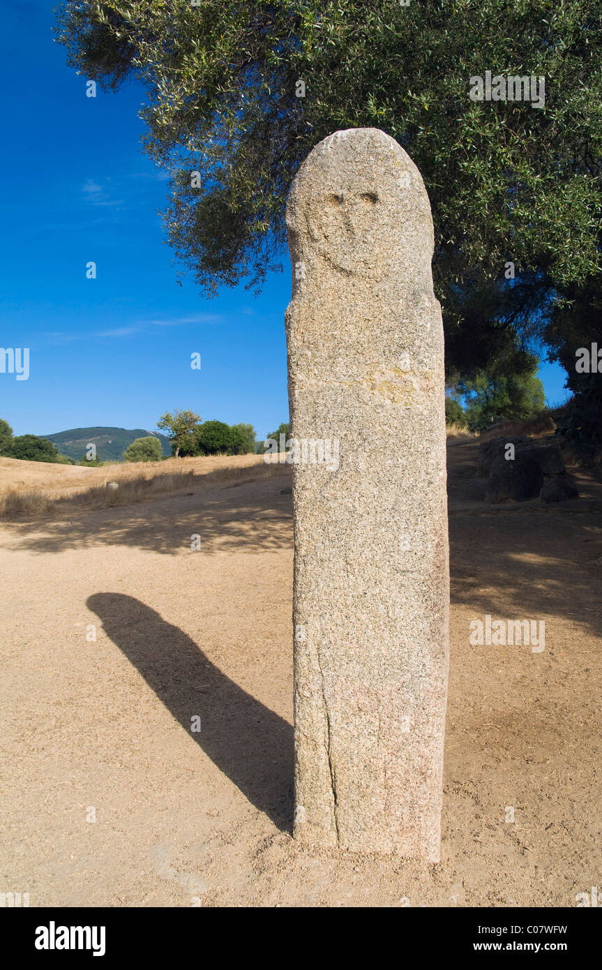 Statue-menhir, site archéologique de l'âge néolithique, Filitosa, Corse, France, Europe Banque D'Images