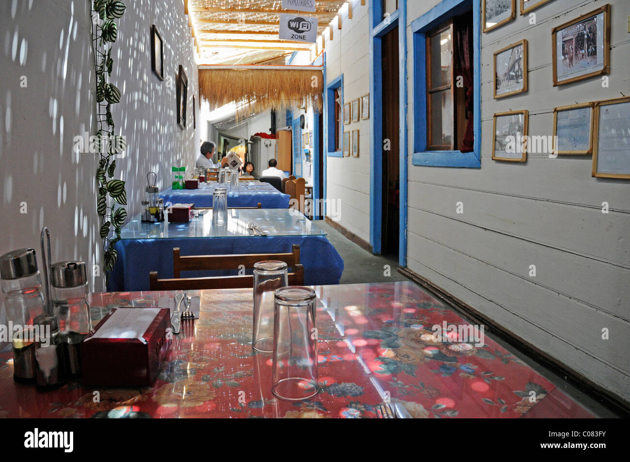 Petit restaurant, maison privée, Arica, Norte Grande, le nord du Chili, Chili, Amérique du Sud Banque D'Images