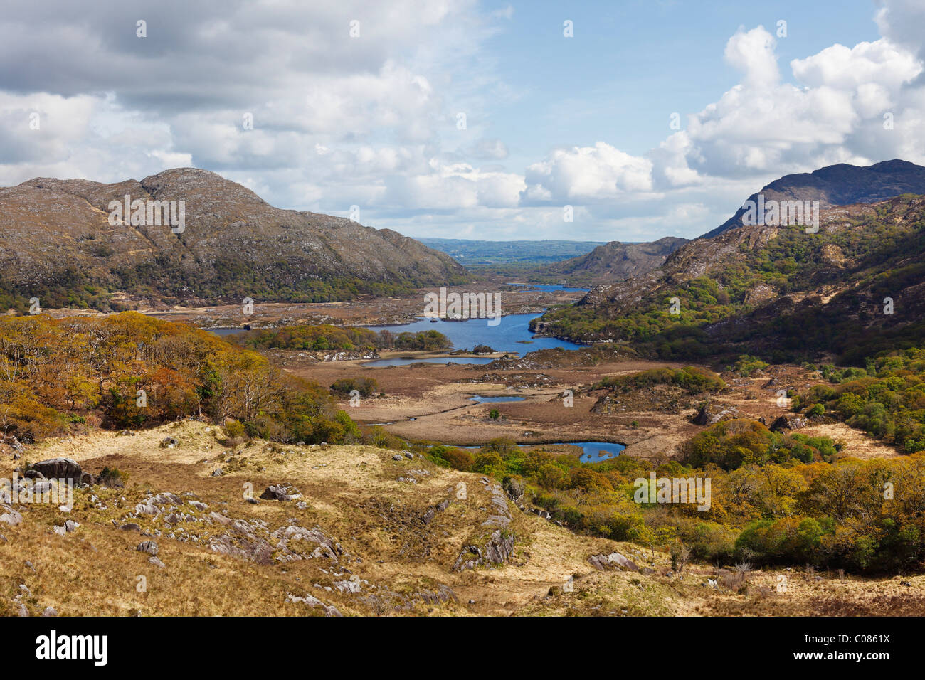 Ladies View, le lac Supérieur, le Parc National de Killarney, County Kerry, Ireland, British Isles, Europe Banque D'Images