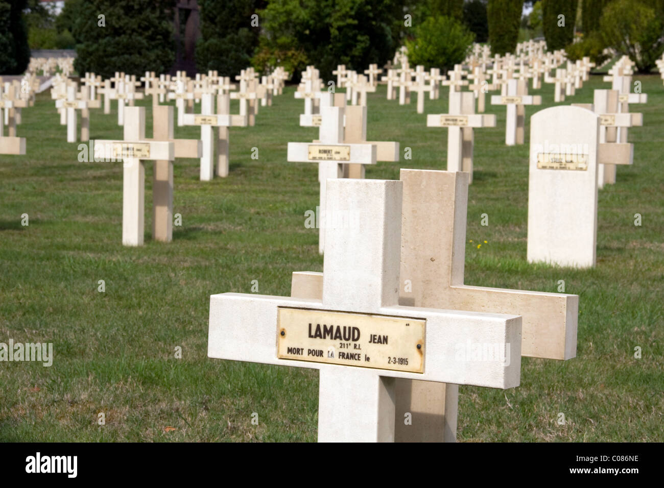 Le cimetière militaire de Bar-de-Duc, France. Banque D'Images