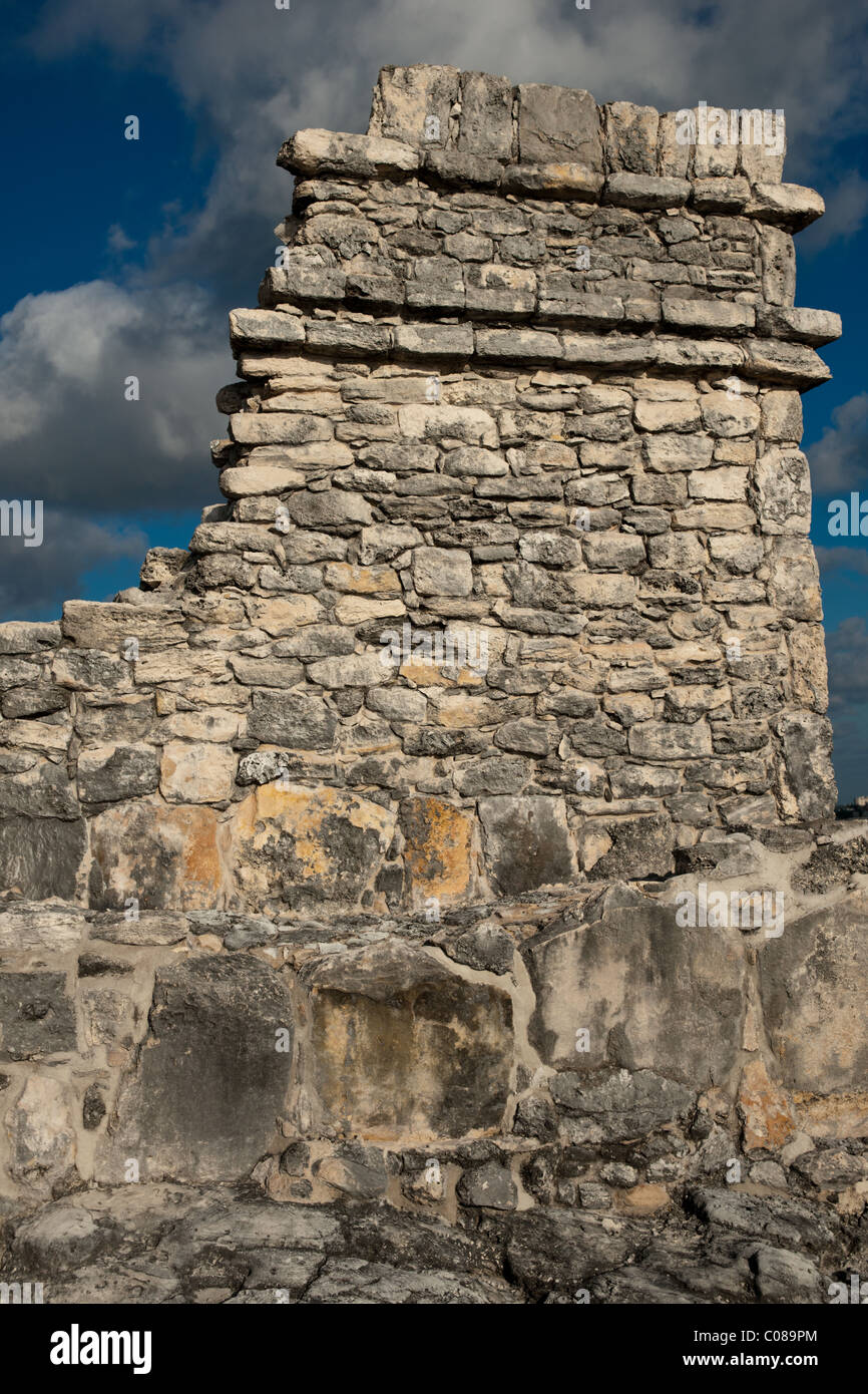 , Yamil Lu'um Temple du Scorpion (Templo del Alacran), ruines Maya, Cancun, Mexique Banque D'Images