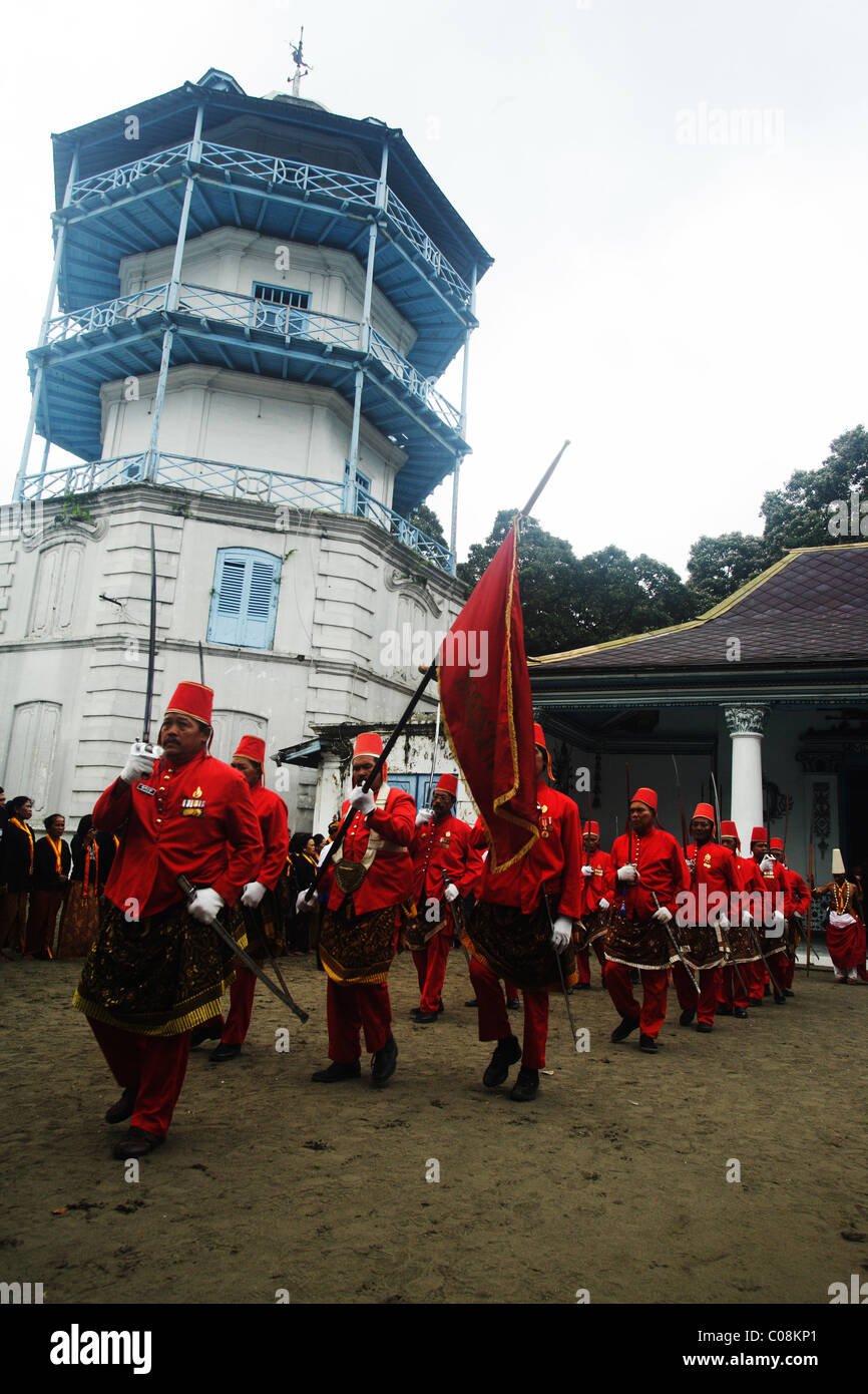 De l'armée traditionnelle de Surakarta Palace Banque D'Images
