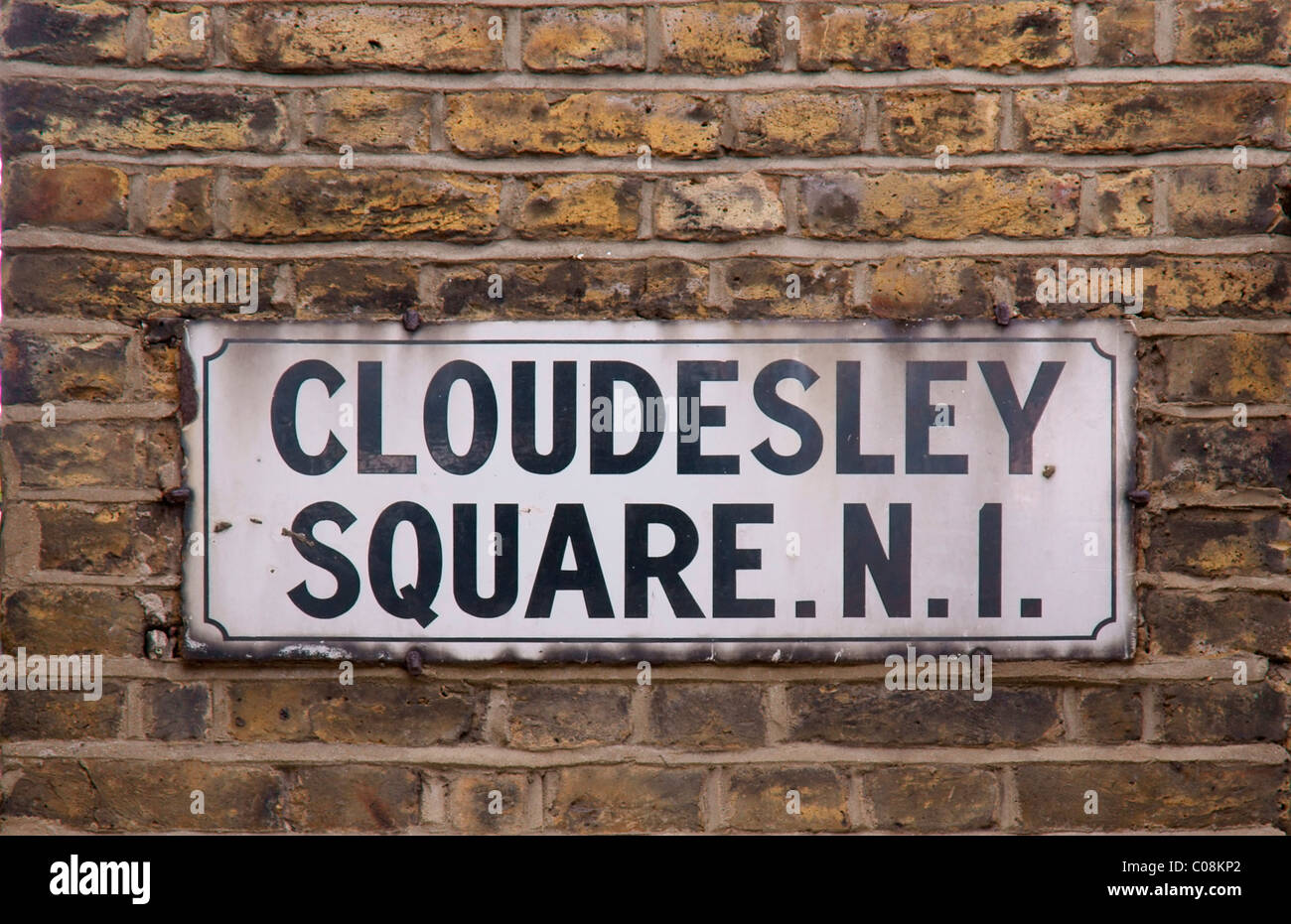 Nom de rue signer Cloudesley Square Banque D'Images