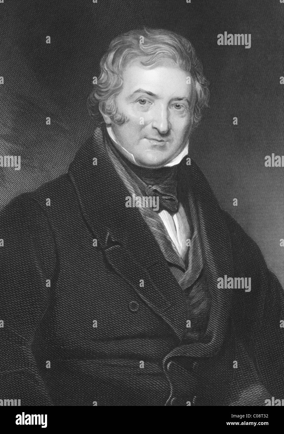 Thomas Morton (1764-1838) gravure sur des années 1800. Le dramaturge anglais. Banque D'Images