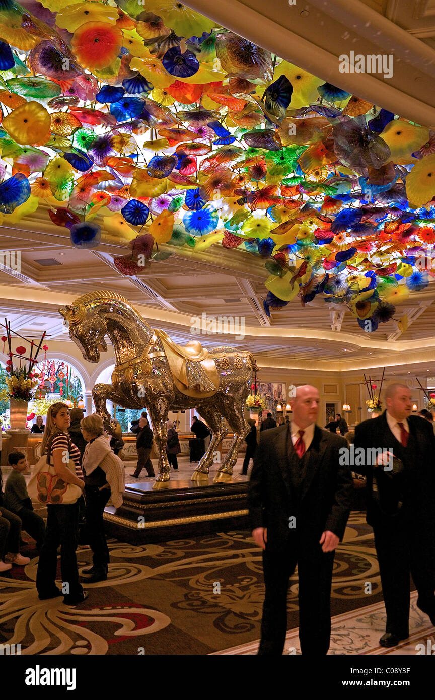 Dans le hall de la Bellagio Las Vegas Banque D'Images