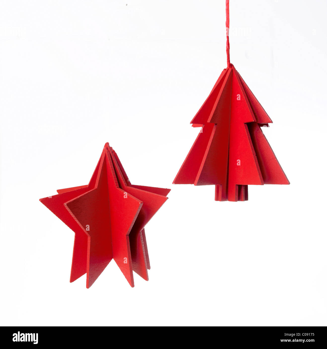 Décorations de Noël rouge simple Banque D'Images