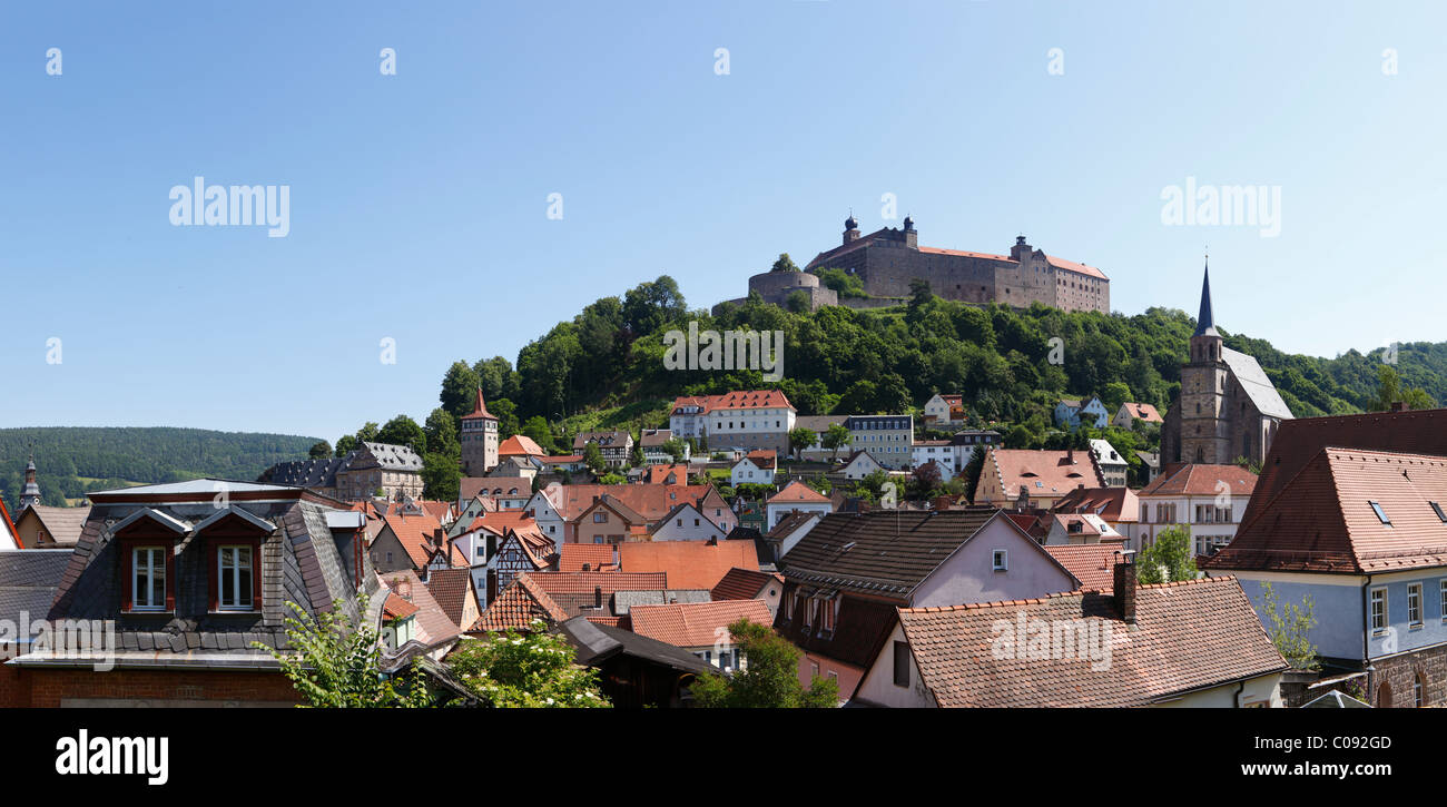 Le Château de Plassenburg, vue panoramique sur Kulmbach, Haute-Franconie, Franconia, Bavaria, Germany, Europe Banque D'Images