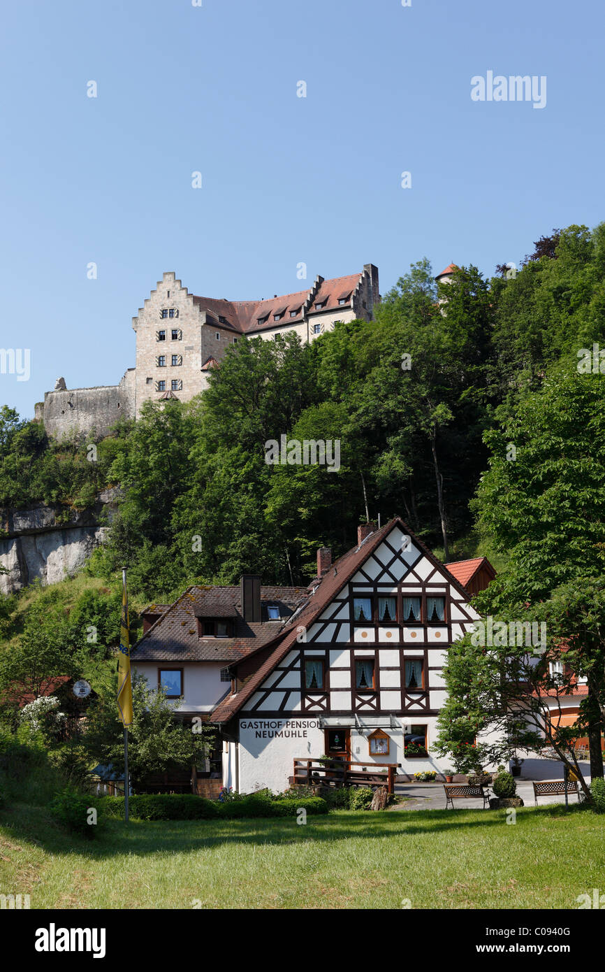 Burg Rabenstein Château, vallée de la Suisse franconienne, Ahorntal, Alb franconien, Haute-Franconie, Franconia, Bavaria Banque D'Images