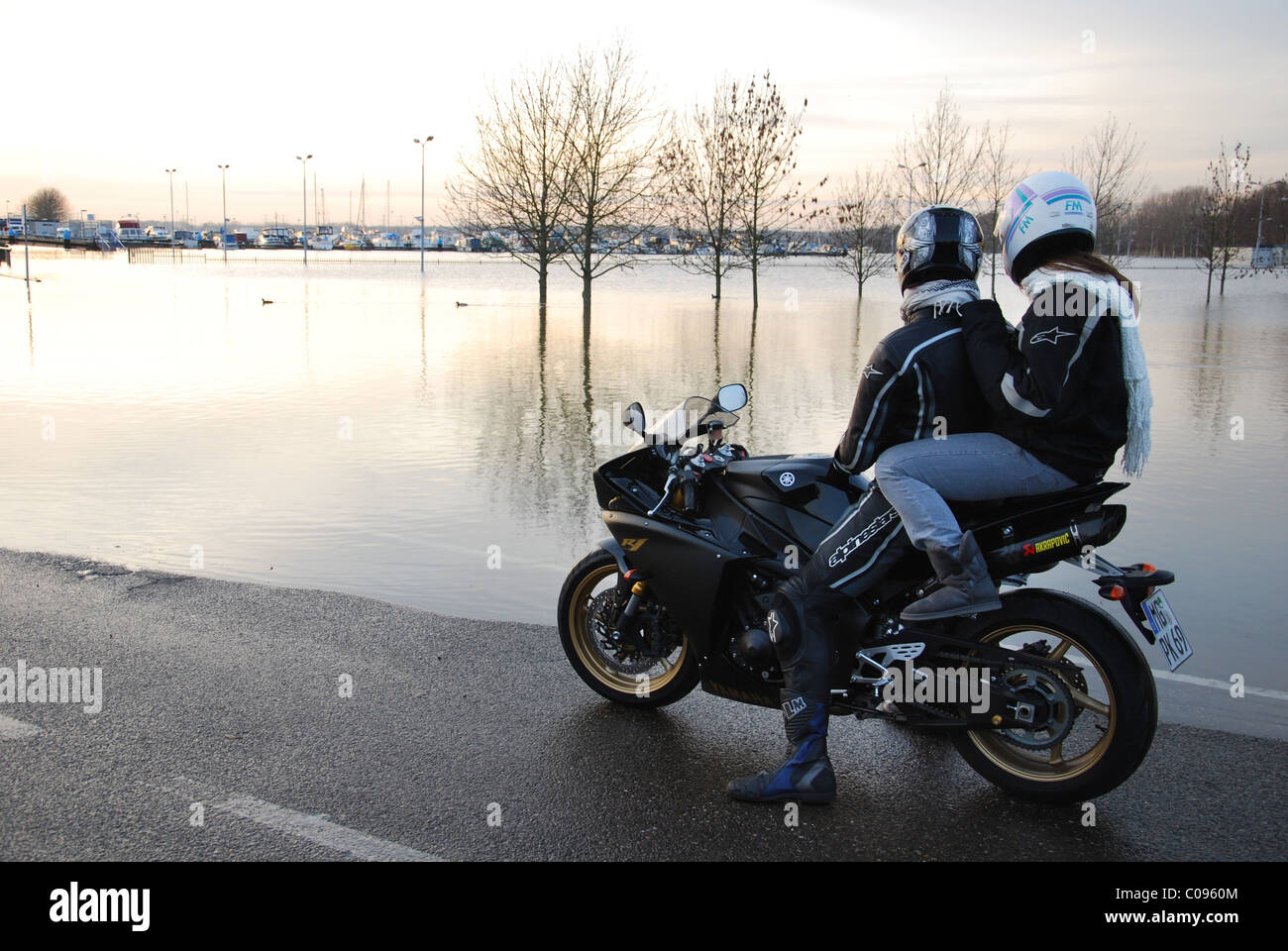 Berges inondées de Meuse Roermond Pays-Bas Banque D'Images
