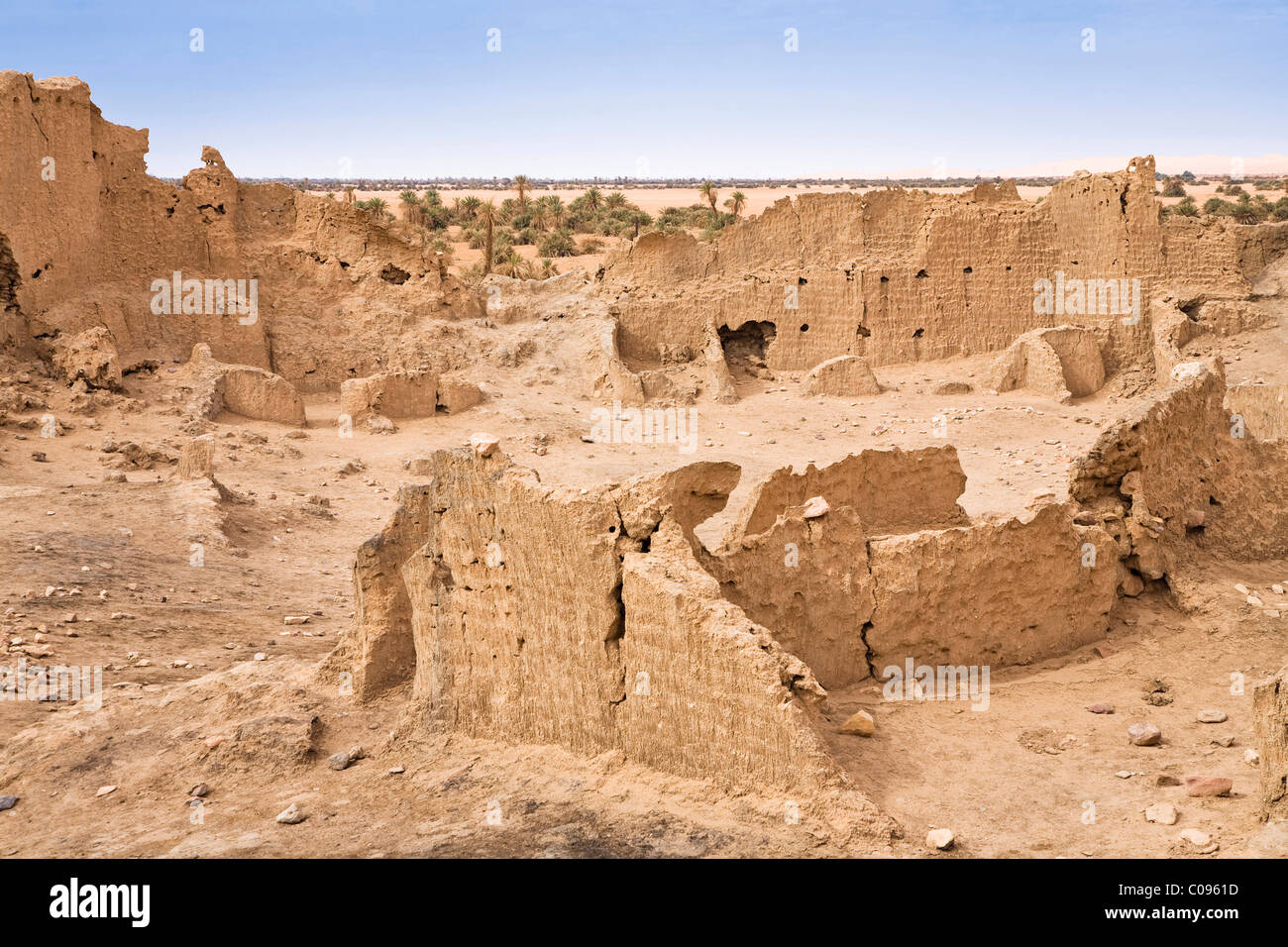 Ruines de Germa, capitale médiévale de la Garamantes, Libye, Sahara, Afrique du Nord, Afrique Banque D'Images