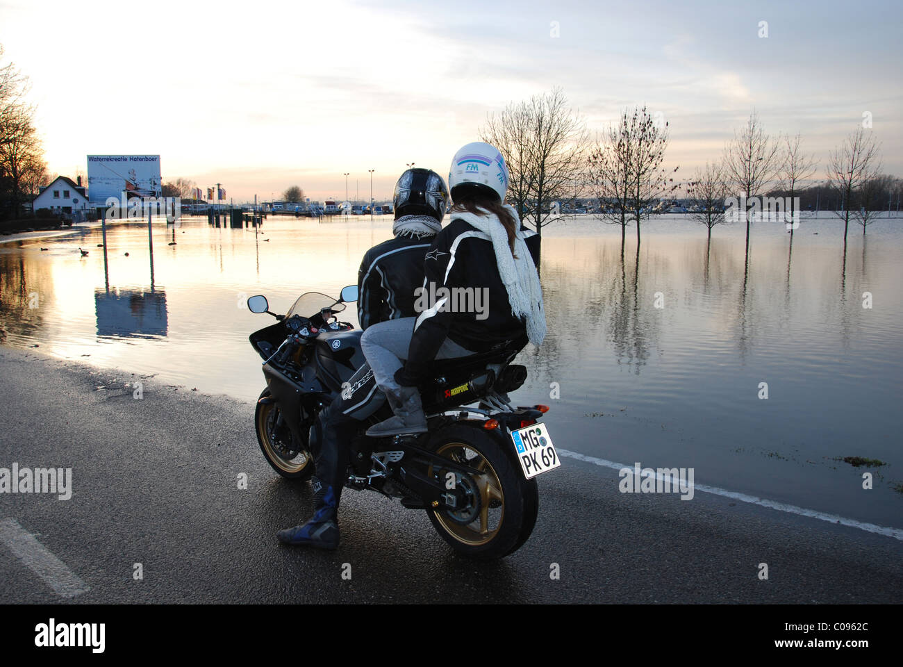 Berges inondées de Meuse Roermond Pays-Bas Banque D'Images