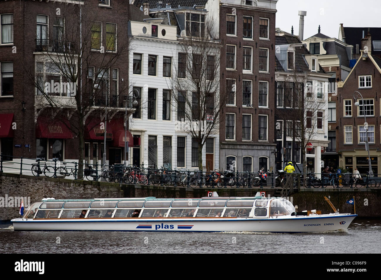 Croisière sur le canal d'Amsterdam, Hollande Banque D'Images