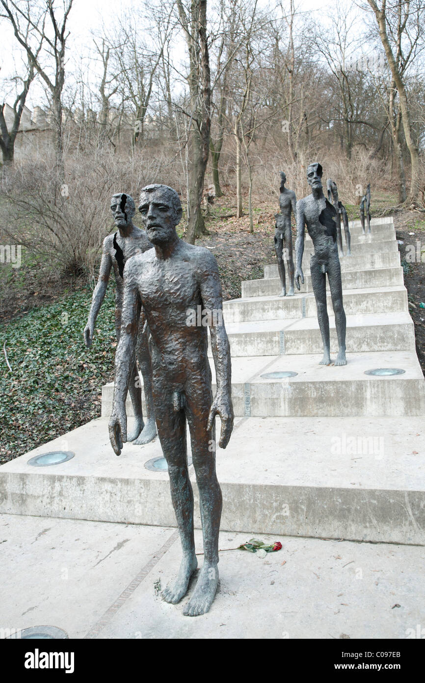 Le Mémorial des Victimes du Communisme par Olbram Zoubek, Prague, République Tchèque Banque D'Images