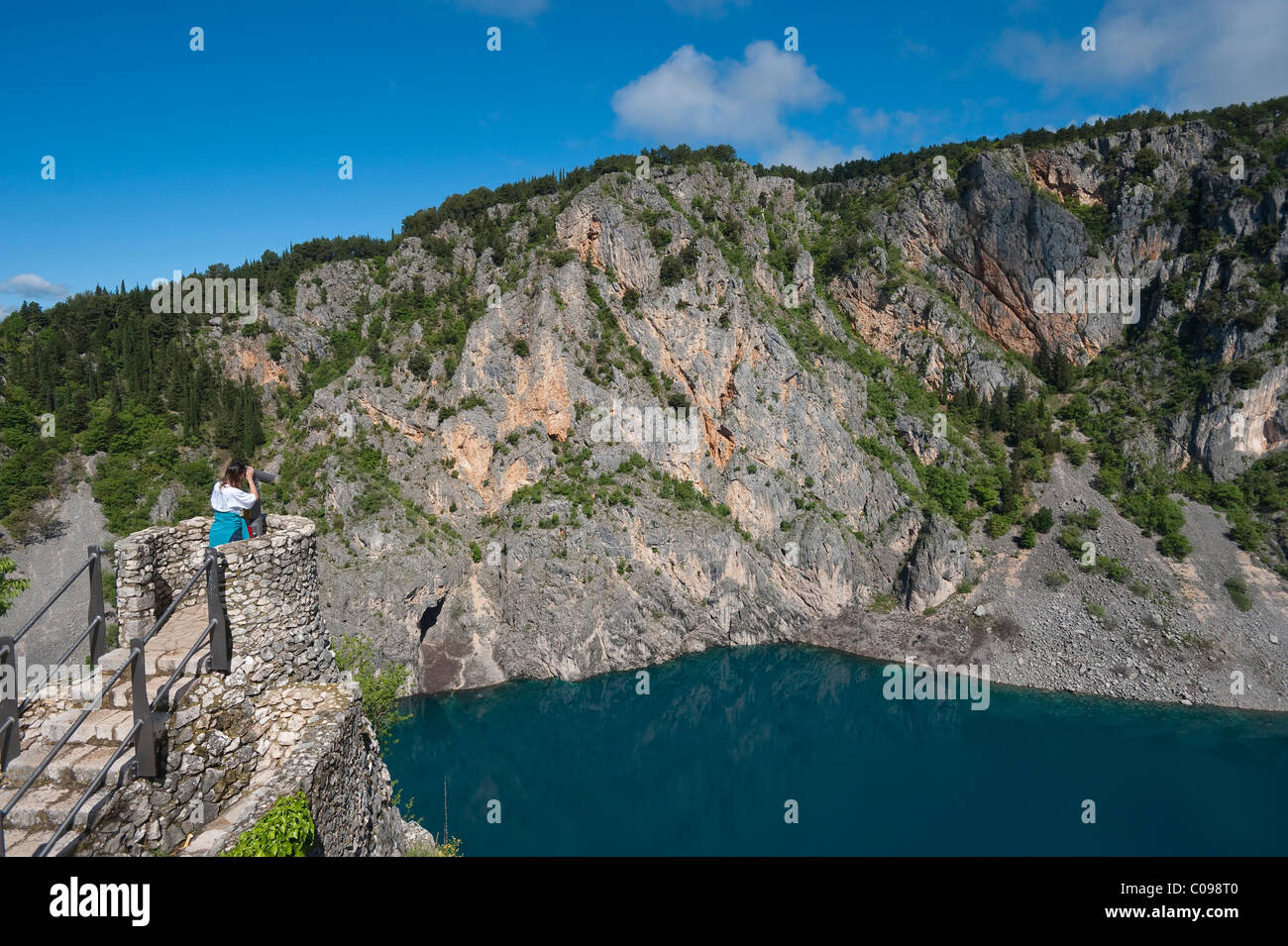 Modro jezero, Blue Lake, Imotski, comté de Split-Dalmatie, Italy, Europe Banque D'Images