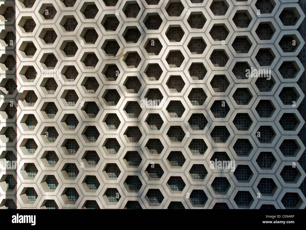 Céramique murale géométrique motif nid d en. Banque D'Images