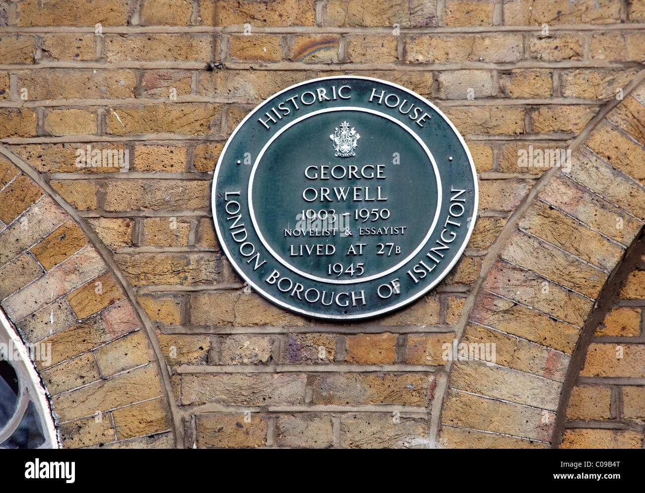 Plaque pour George Orwell dans Islington, Londres Banque D'Images