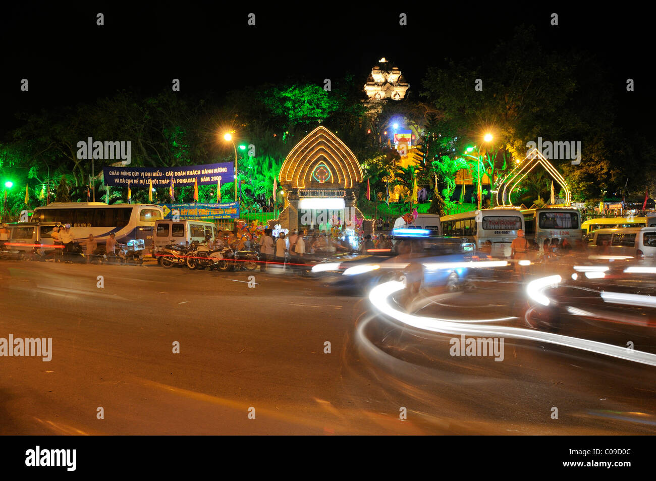 Photo de nuit, festival, temple de Po Nagar, Vietnam, Asie du sud-est Banque D'Images
