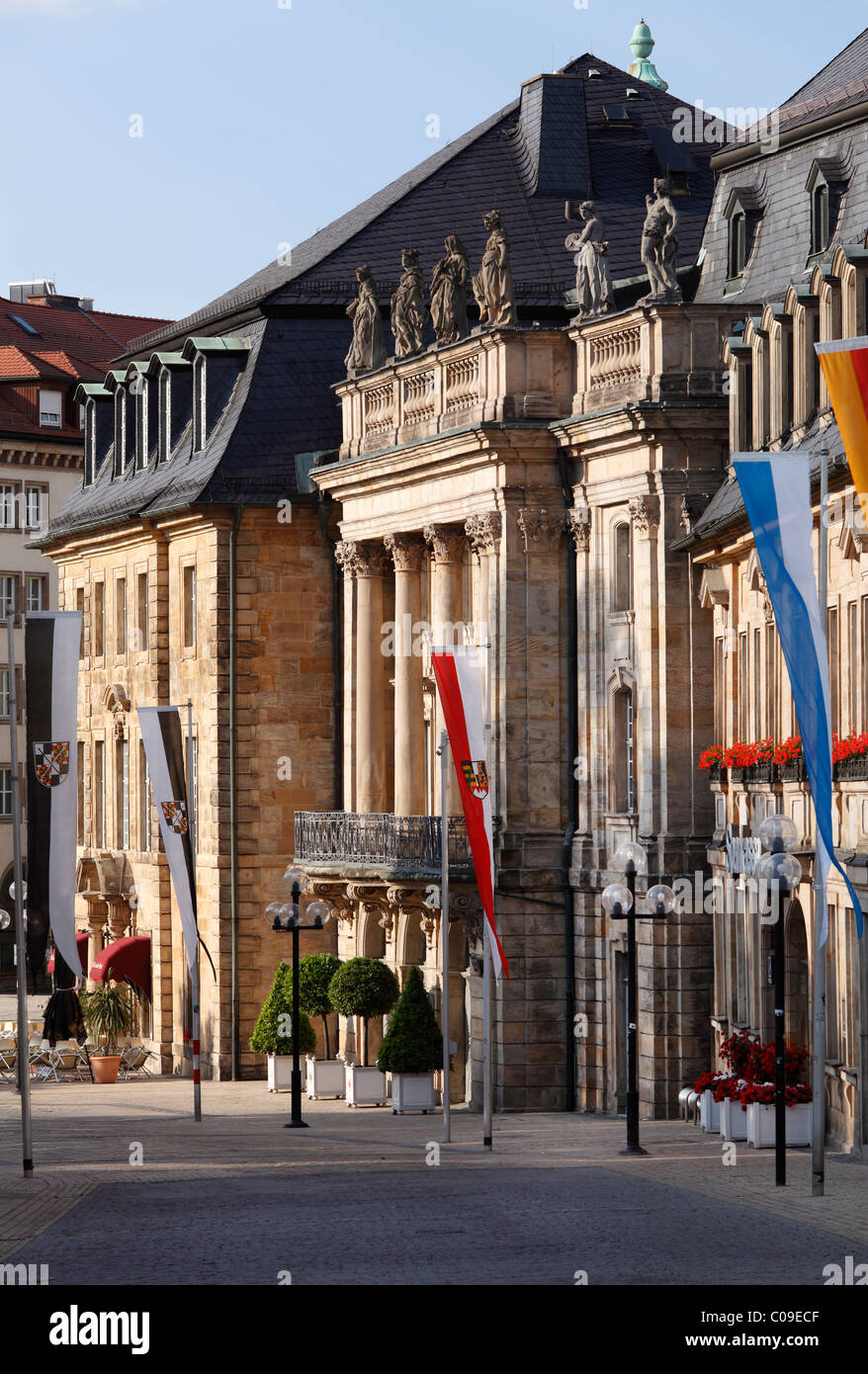 Rue Opernstrasse Markgraefliches Opernhaus Margravial, Opéra, Bayreuth, Haute-Franconie, Franconia, Bavaria Banque D'Images