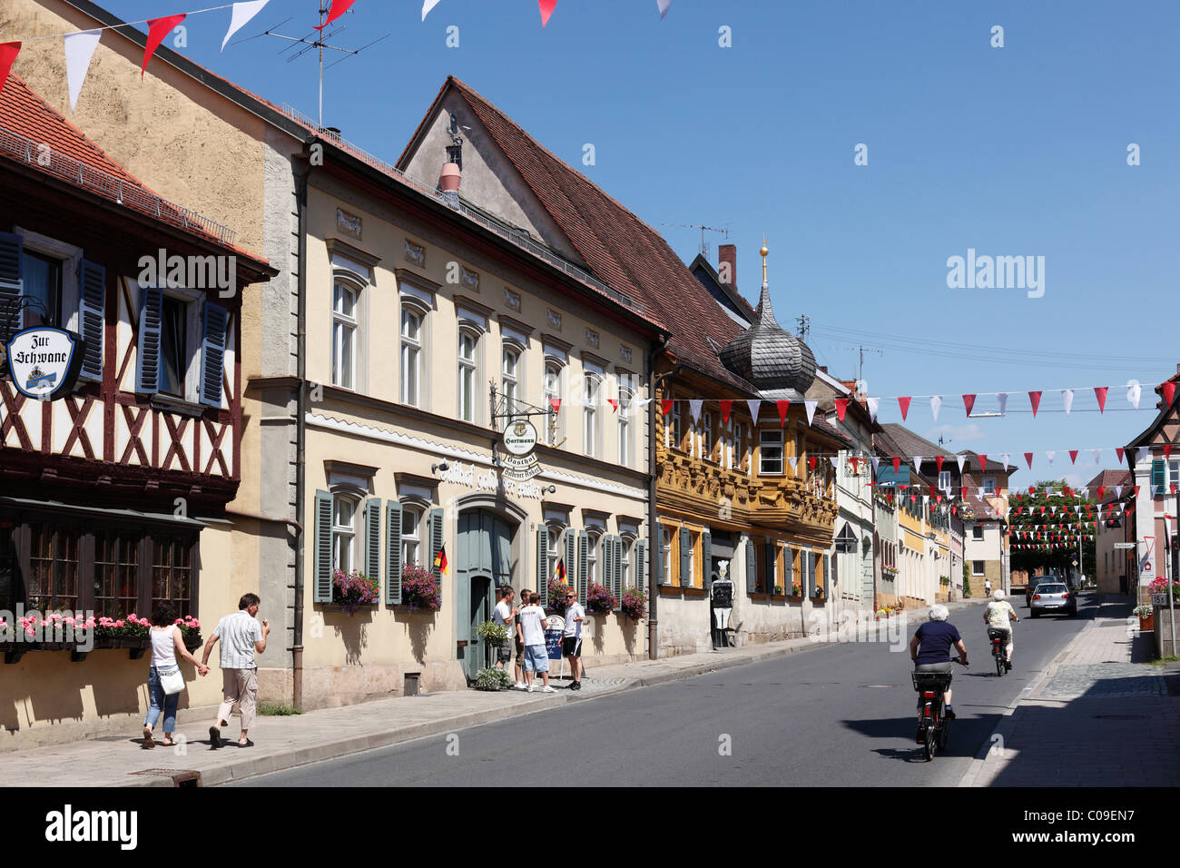 Rue principale avec Dillighaus, bâtiment Schesslitz Suisse franconienne, Franconie, Alb, Haute-Franconie, Franconia, Bavaria Banque D'Images