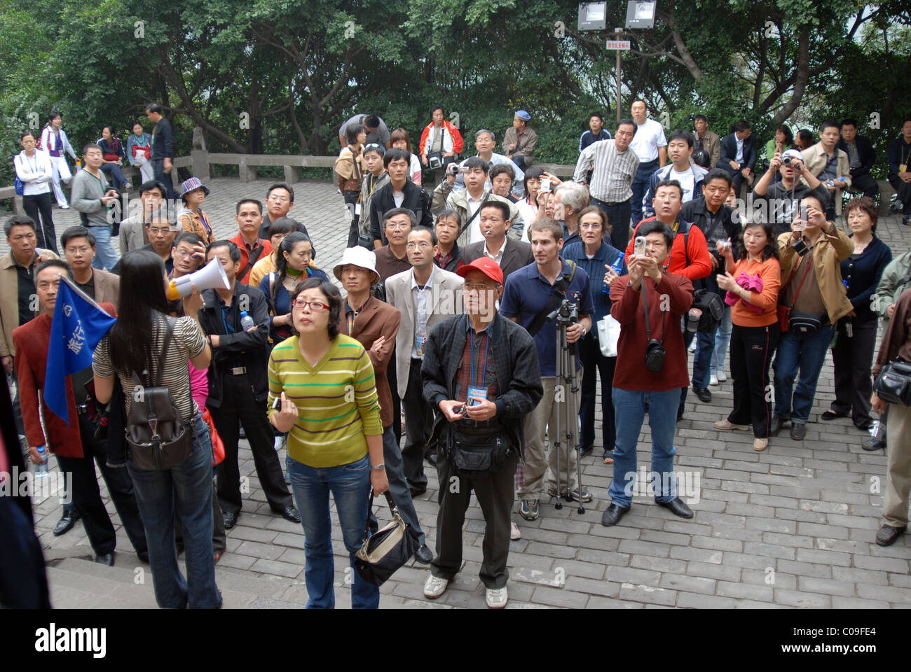 Les touristes chinois et de guide touristique Banque D'Images