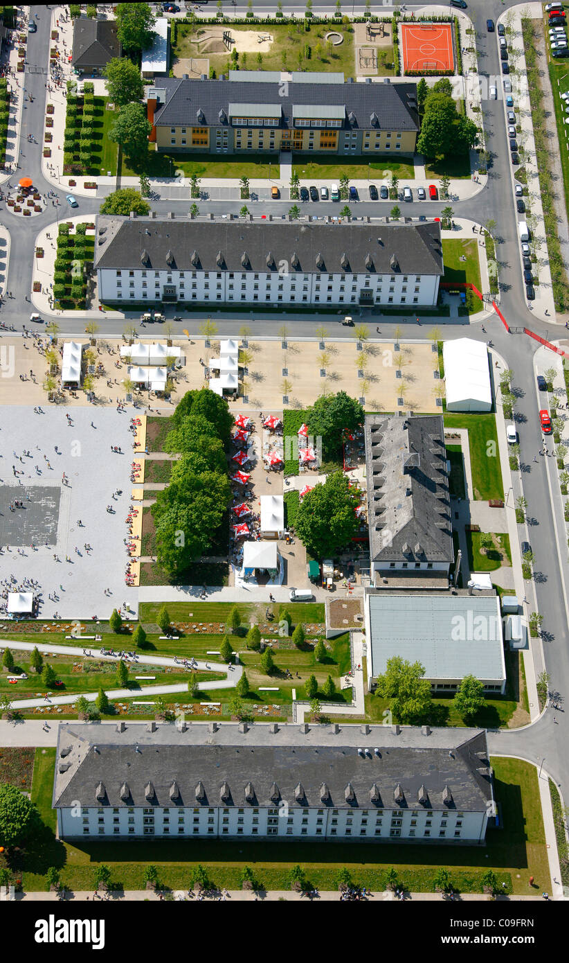 Vue aérienne, Landesgartenschau Exposition Jardin Pays Hemer, Maerkischer Kreis district, région du Sauerland Banque D'Images