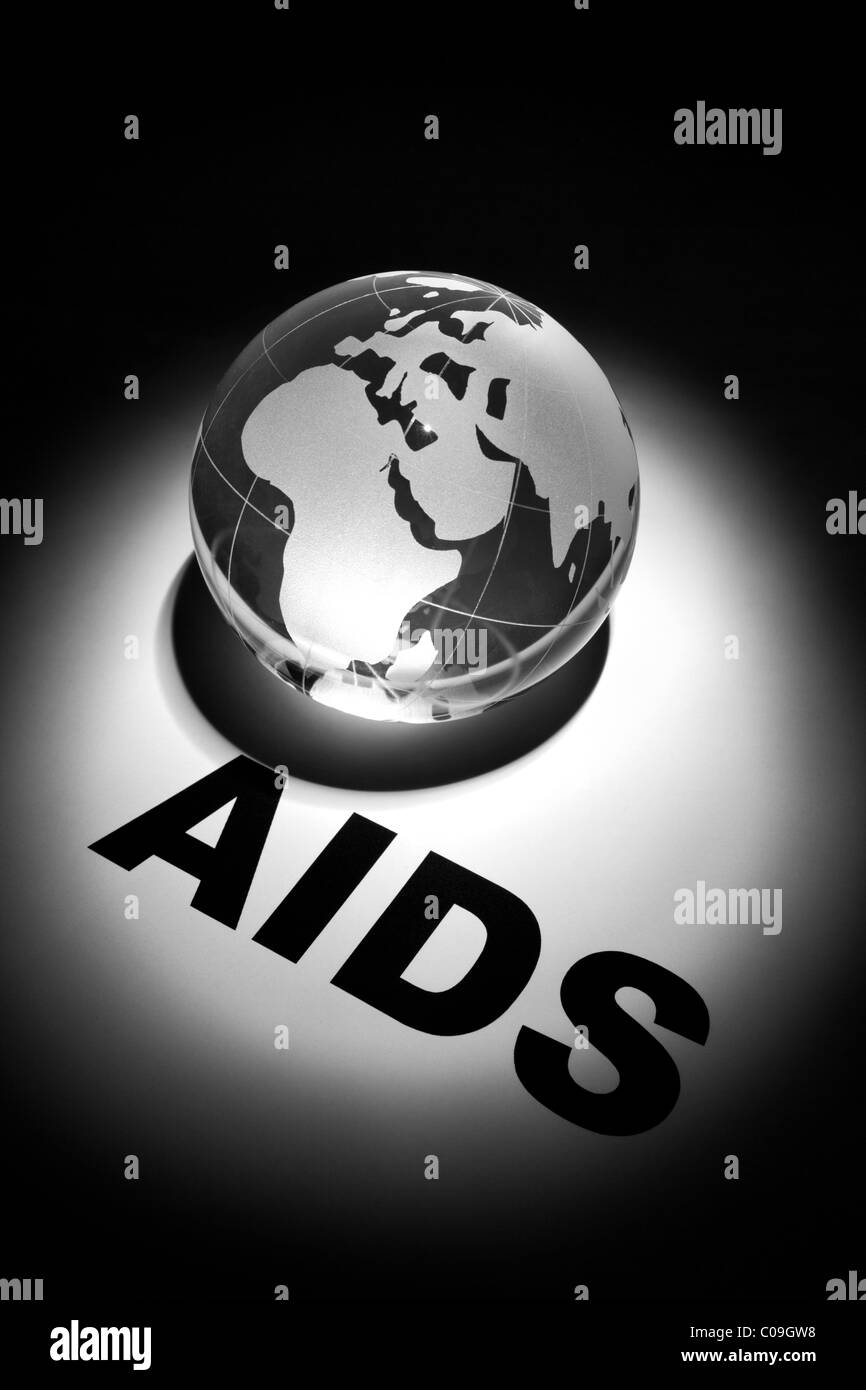 Globe, concept de propagation mondiale de SIDA et prévention Banque D'Images