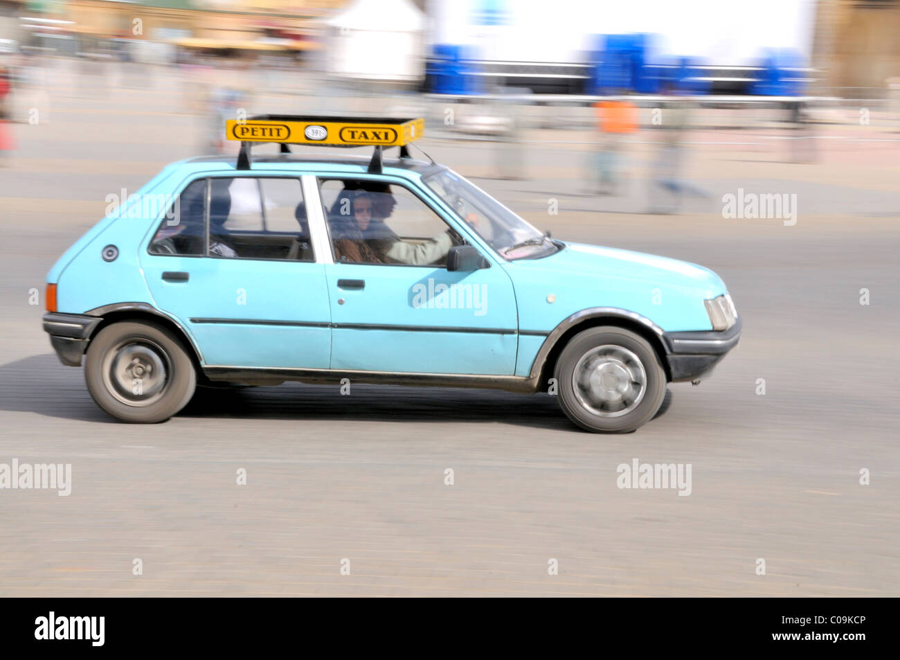 Petit taxi, Meknès, Maroc, Afrique Banque D'Images