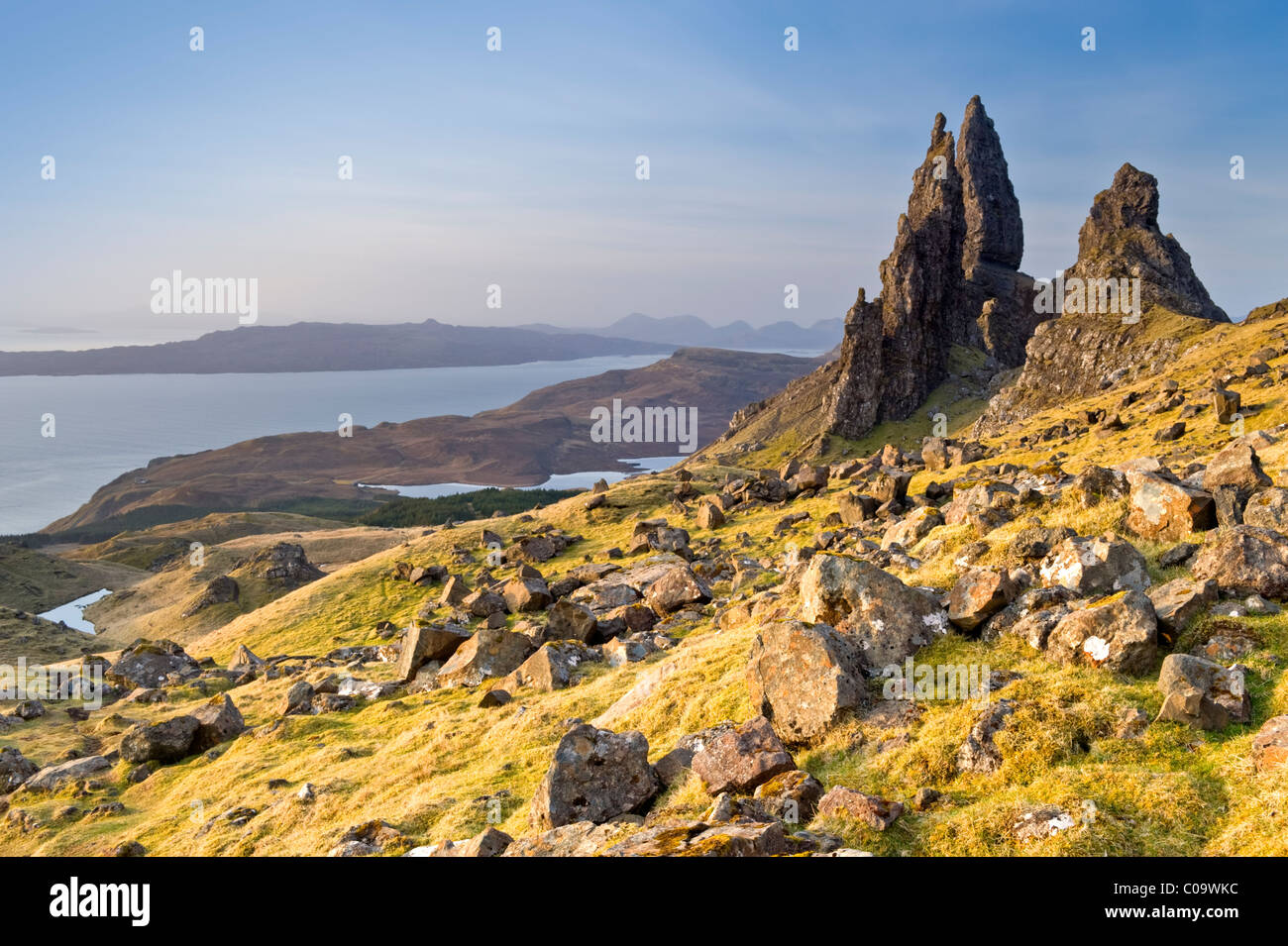 Le vieil homme de la péninsule de Trotternish, Storr, île de Skye, Hébrides intérieures, Ecosse, Royaume-Uni Banque D'Images