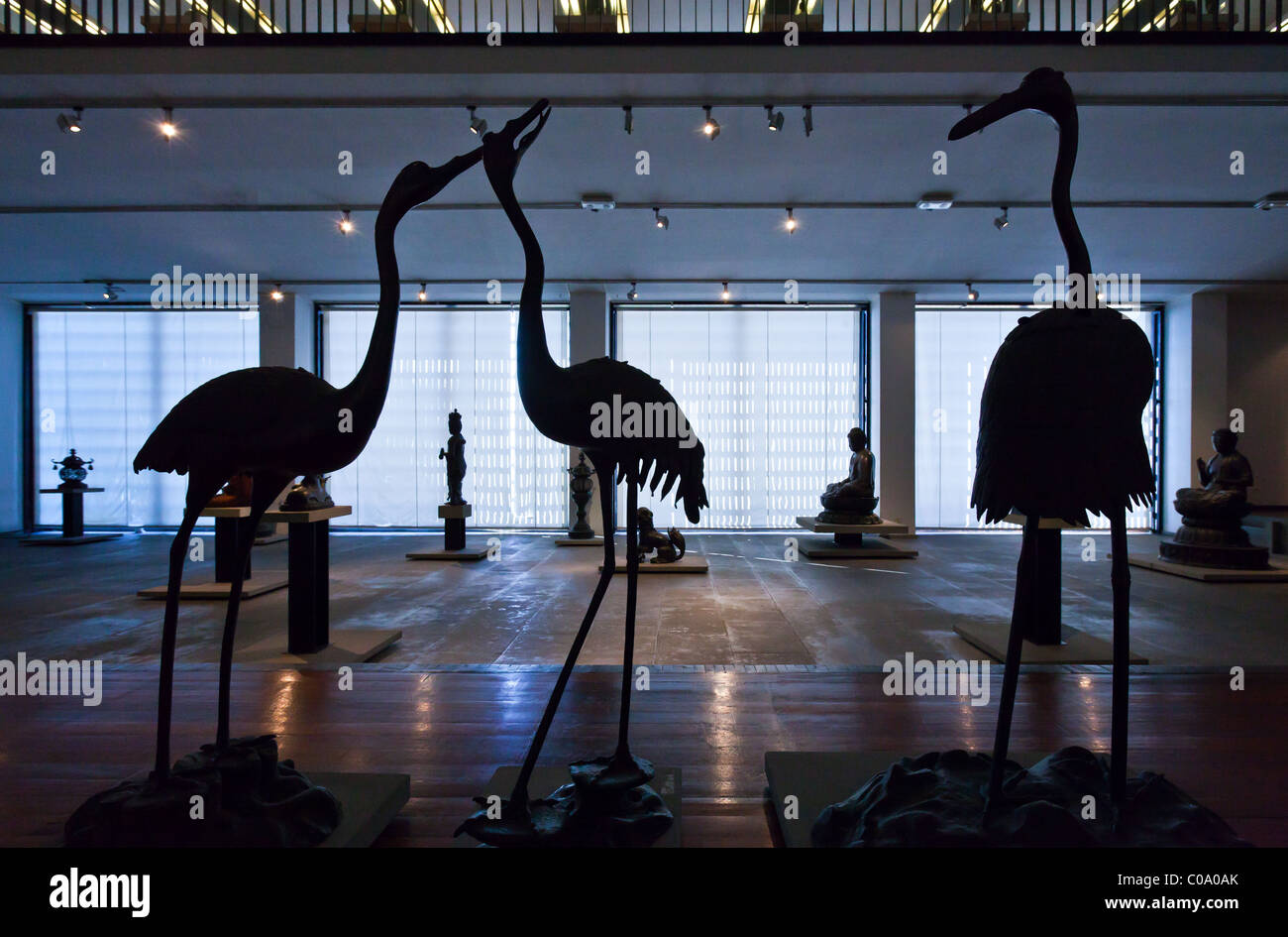 L'Italie, Gênes, Musée d'Art Oriental E. Chiossone,oiseaux bronze Banque D'Images