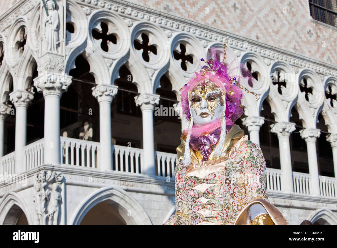 Personne en costume au Carnaval de Venise Banque D'Images