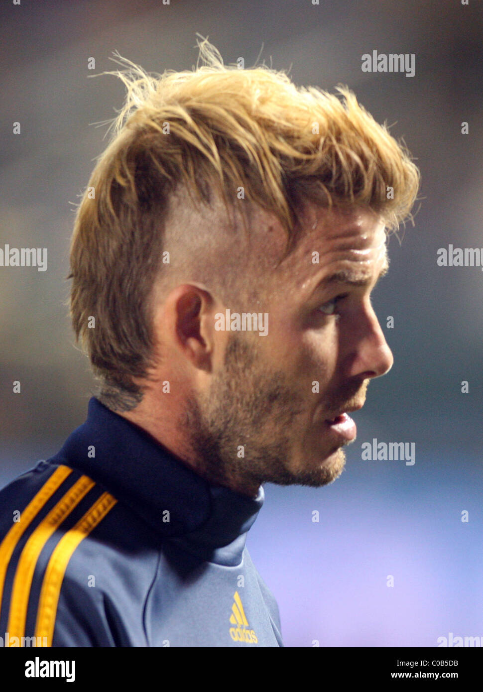 David Beckham a une nouvelle coupe de cheveux alors qu'il joue pour les Los  Angeles Galaxy vs Houston Dynamo dans la MLS Coupe de conférence de l'Ouest  à la Photo Stock -