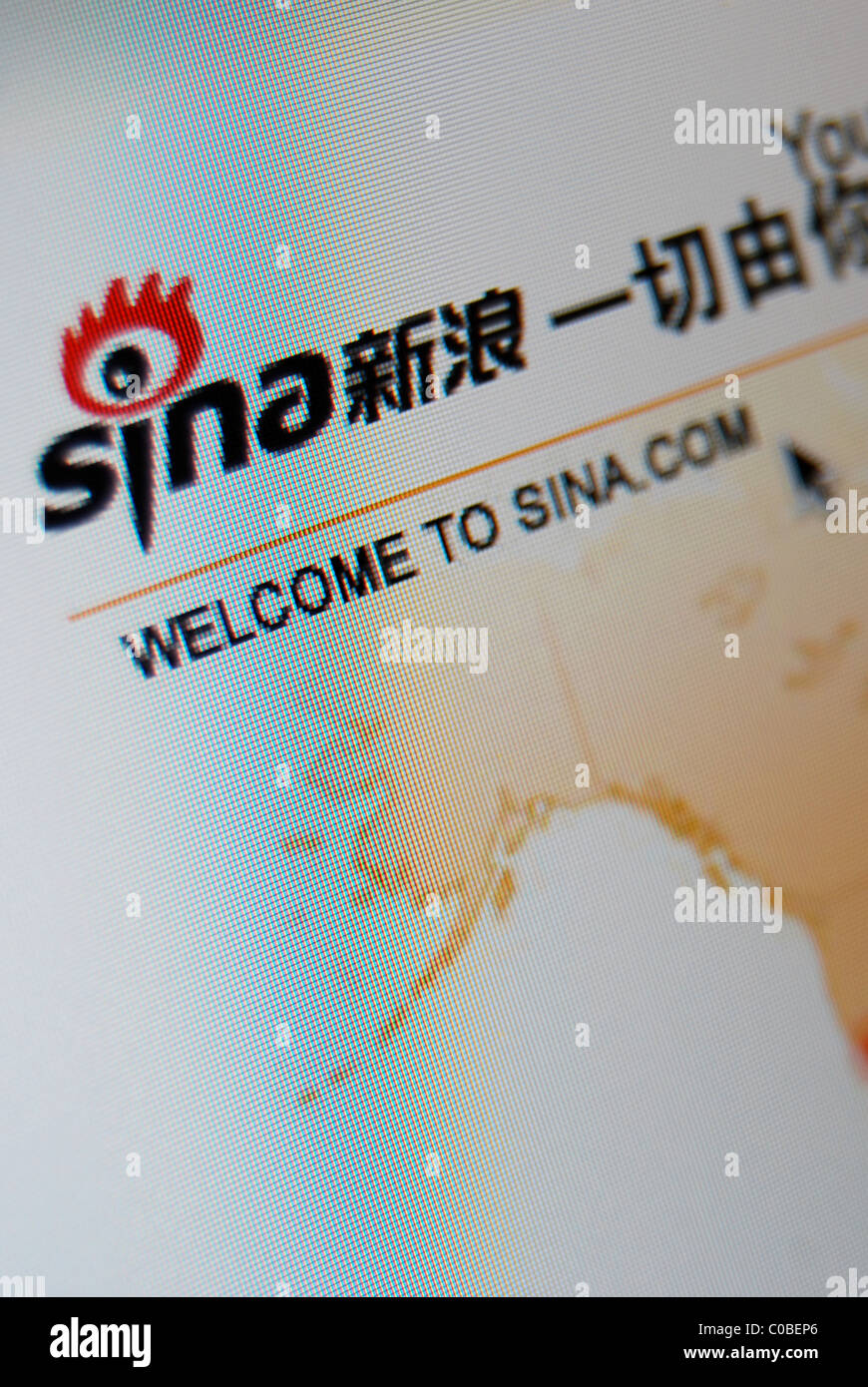 Une photo illustration du site Web chinois sina.com Banque D'Images