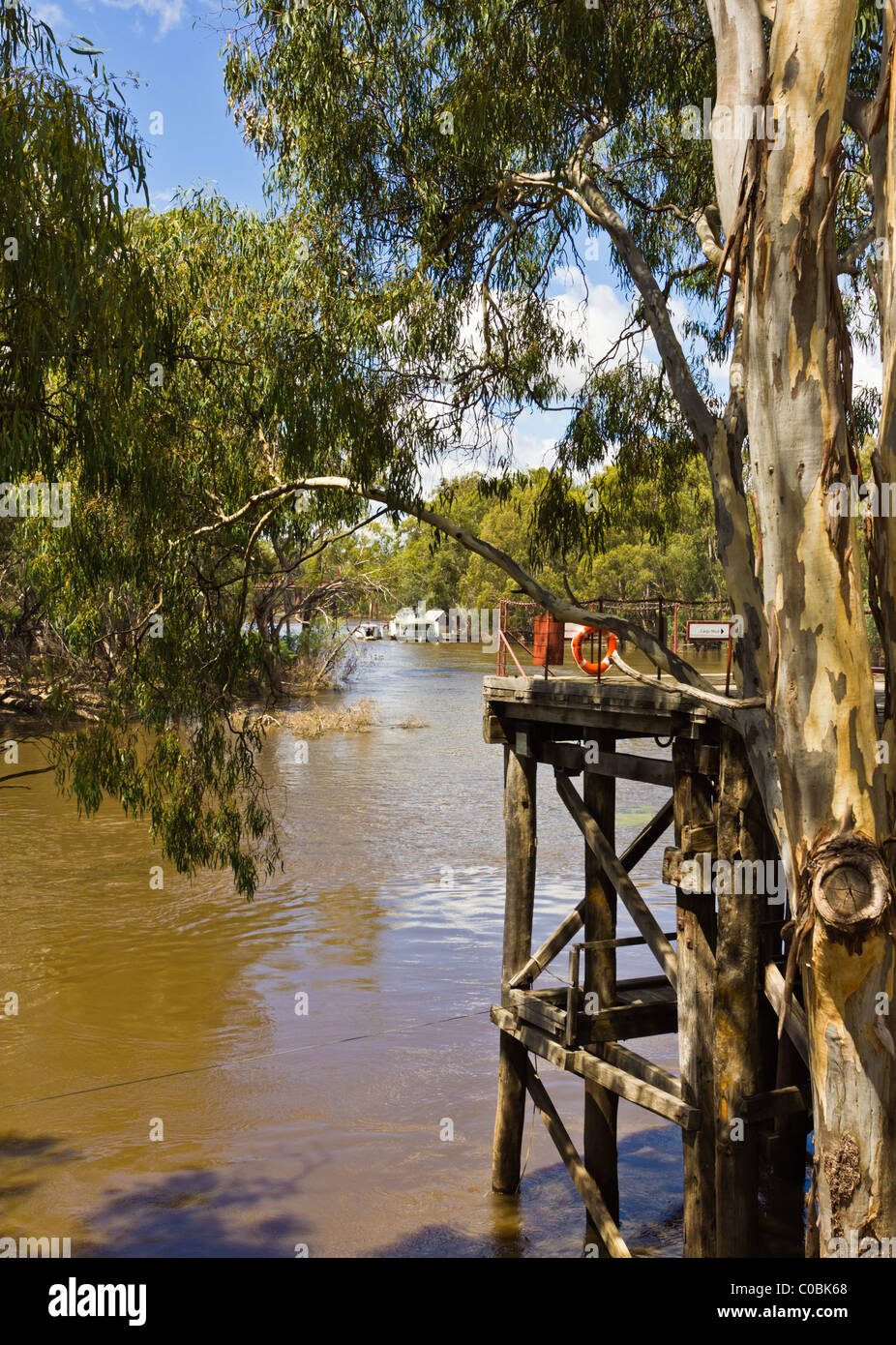 Une partie de l'ancien quai de Port d'Echuca. Banque D'Images