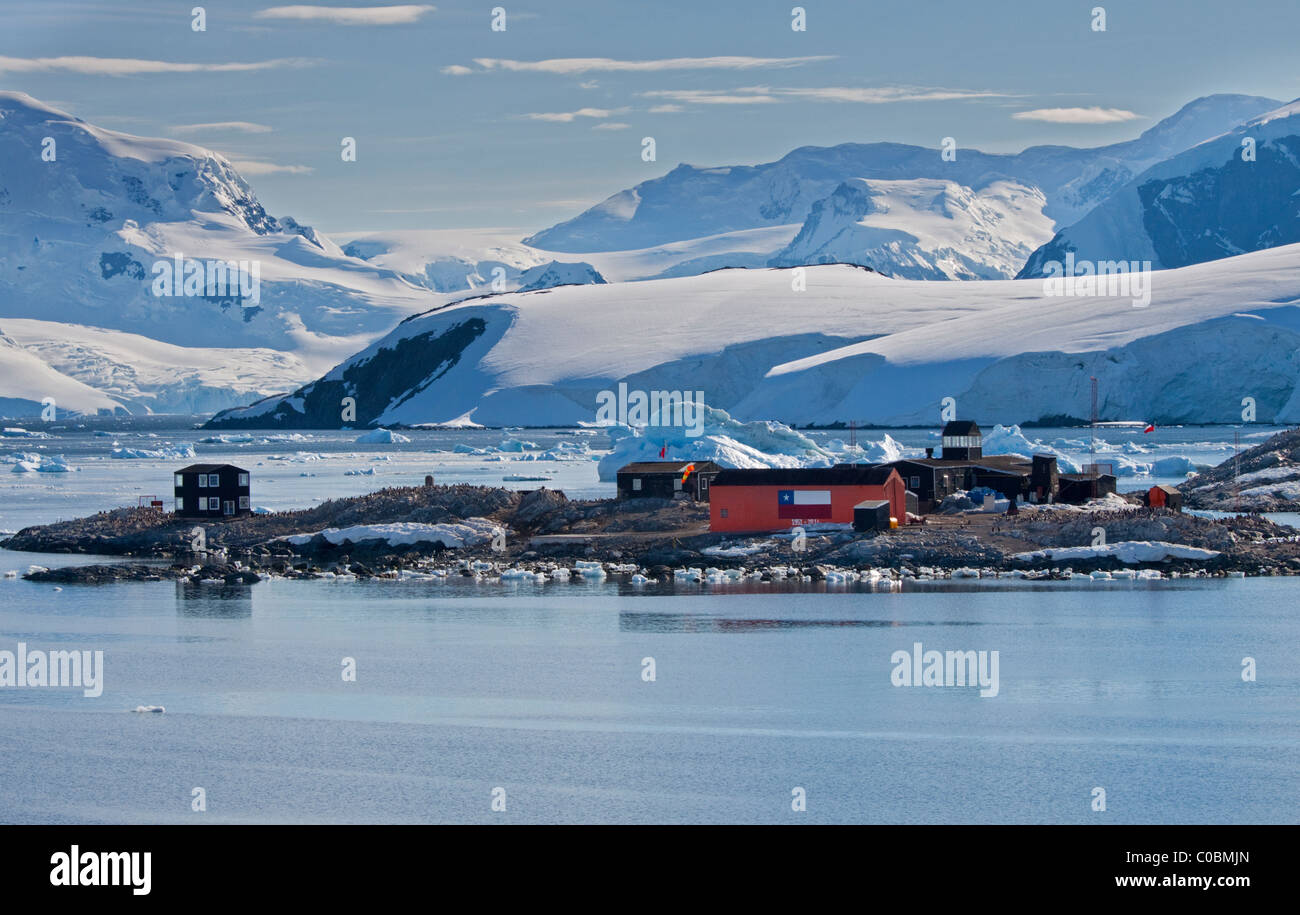 Gonzalez Videla base antarctique chilienne, Paradise Bay, péninsule antarctique Banque D'Images