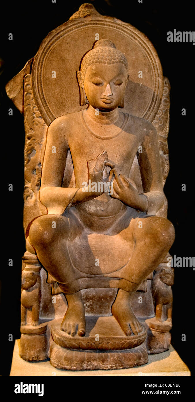 Le nord de l'Inde Gupta Bouddha Sarnath Musée AD 435 Banque D'Images