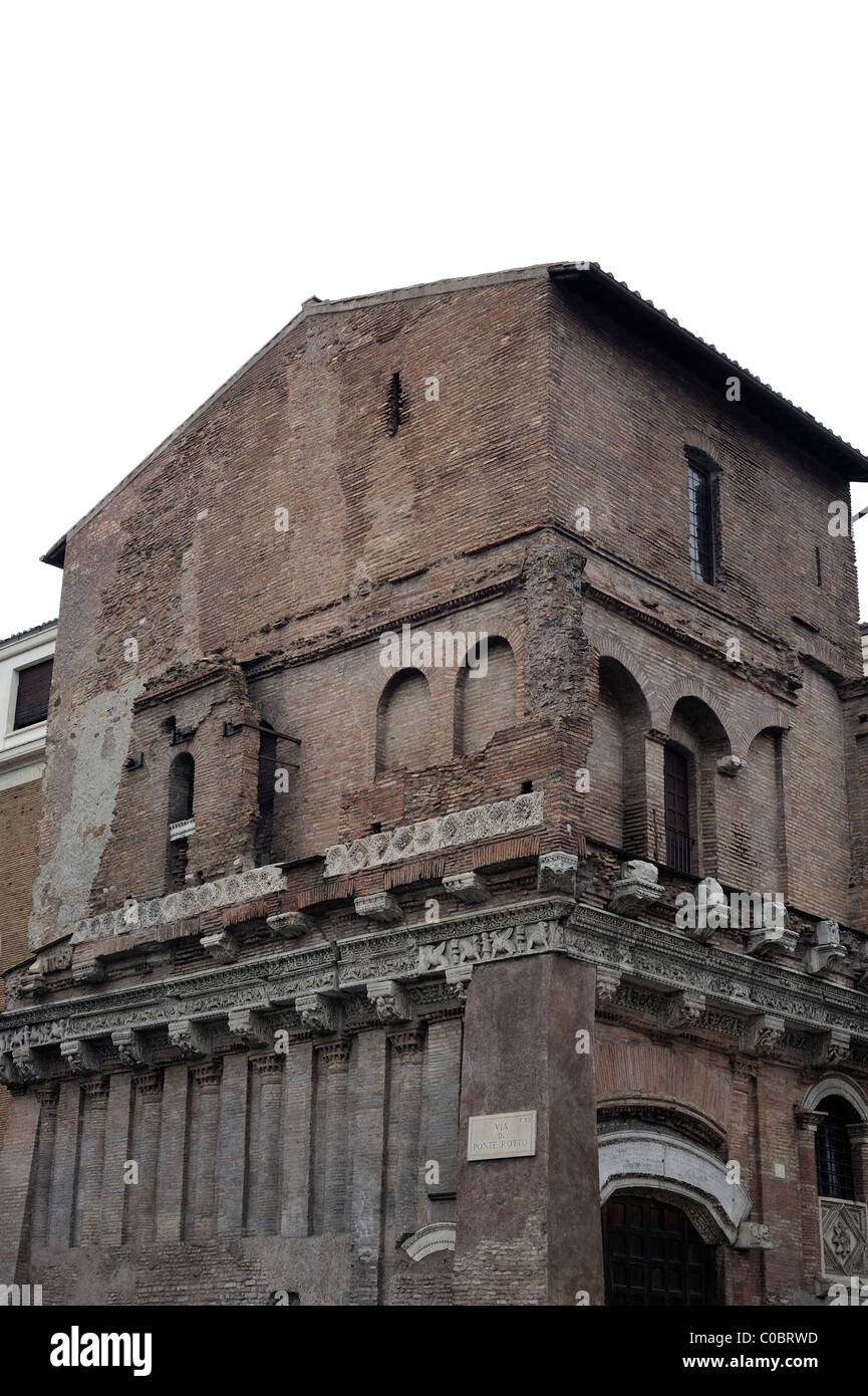Rome, Italie, l'architecture médiévale, la Casa dei Crescenzi, Via di Ponte Rotto Banque D'Images