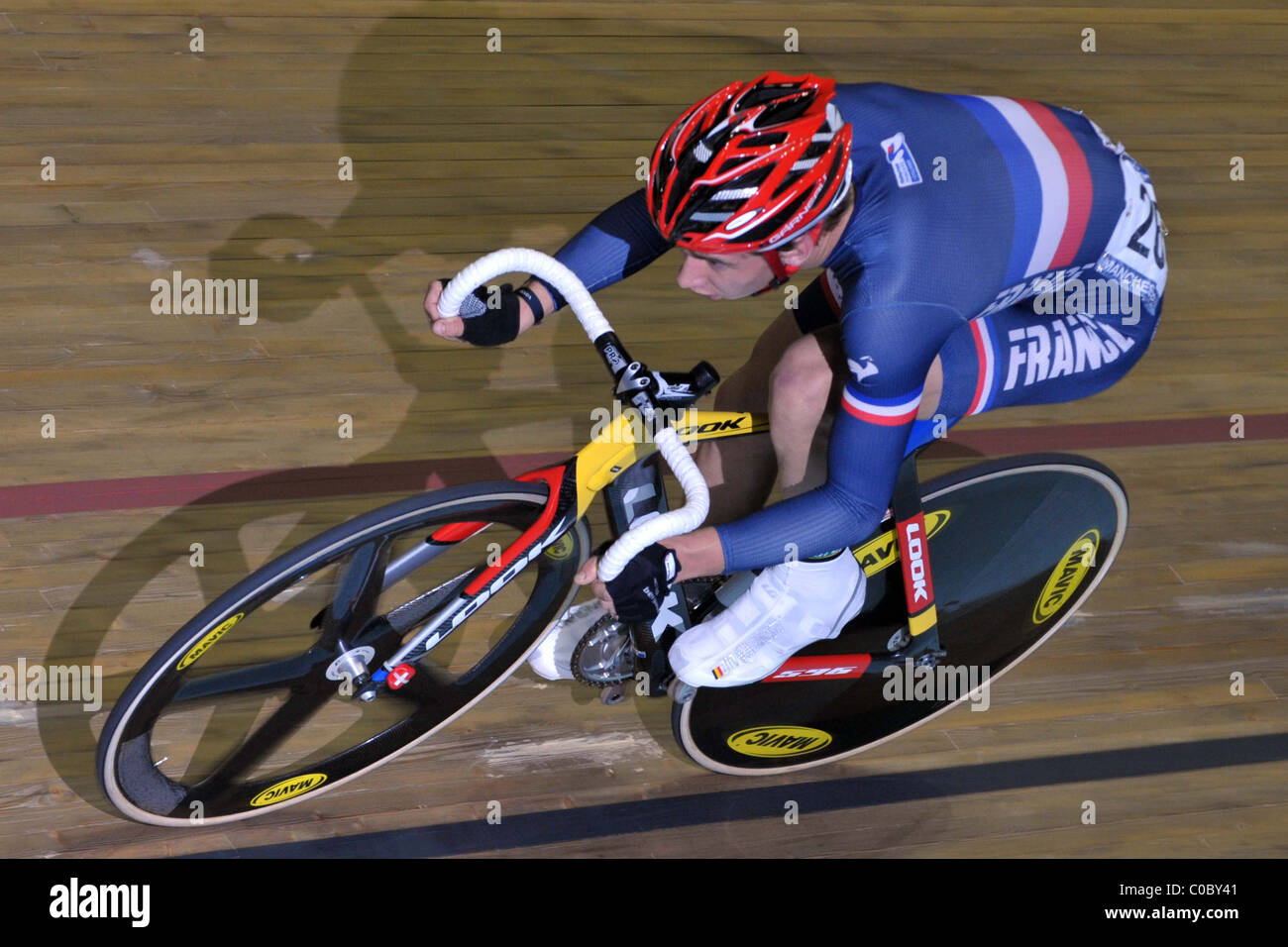 Bryan Coquard (France). Mens Omnium. Coupe du Monde UCI. Vélodrome de Manchester Banque D'Images