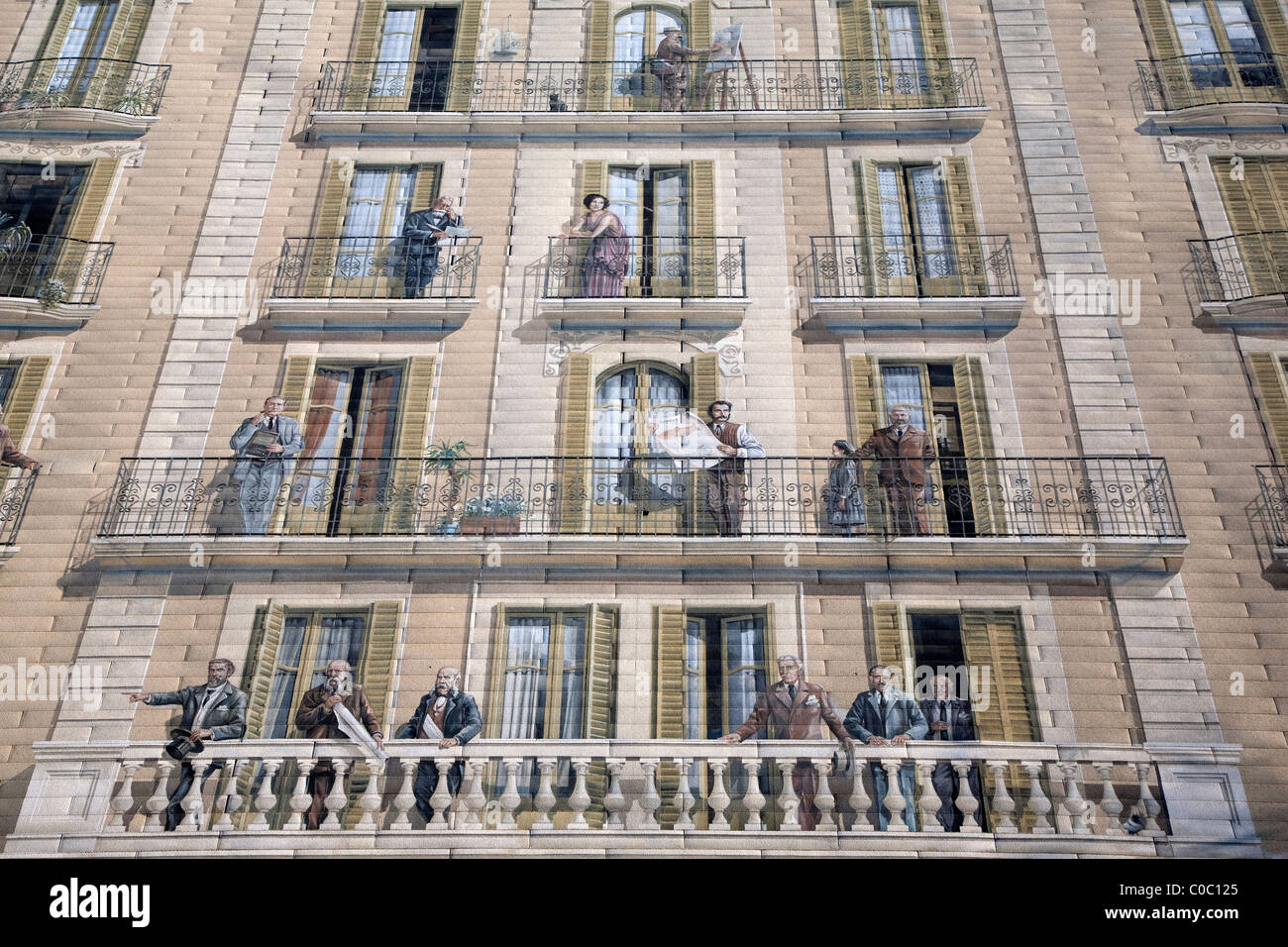 Cité de la création murale sur la Diagonal à Barcelone, Catalogne, Espagne Banque D'Images