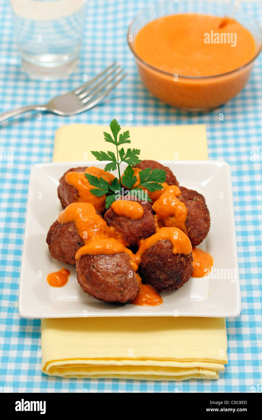 Petites boulettes de viande. Recette disponible. Banque D'Images