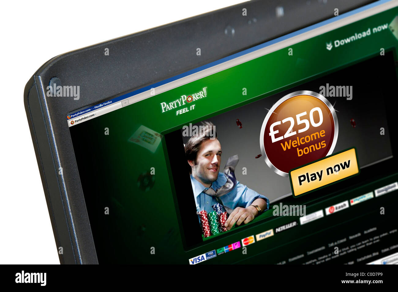 Jouer au Poker en ligne avec PartyPoker.com, UK Banque D'Images